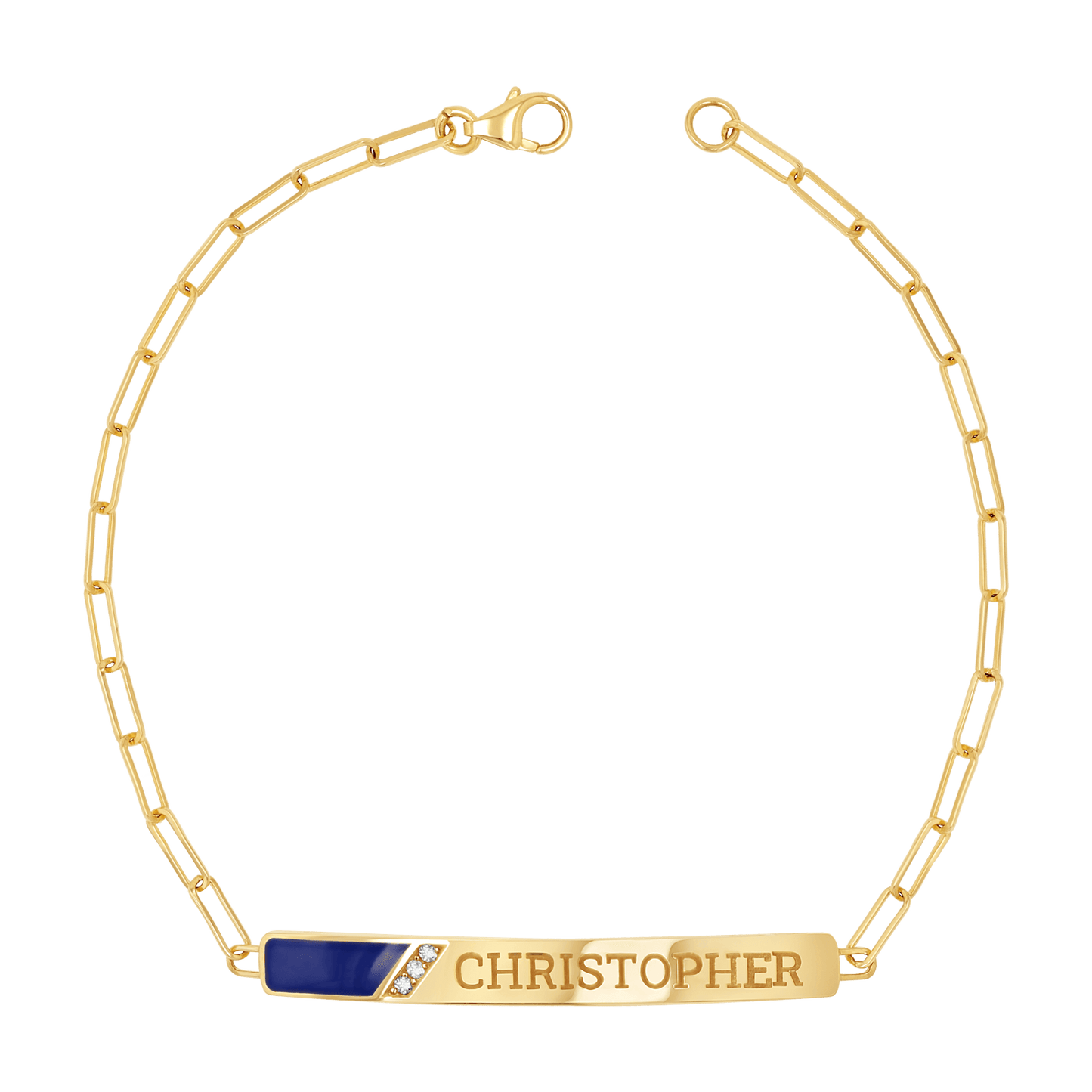 Slash Engravable Bracelet with Diamond Accents - Lotus Diamond