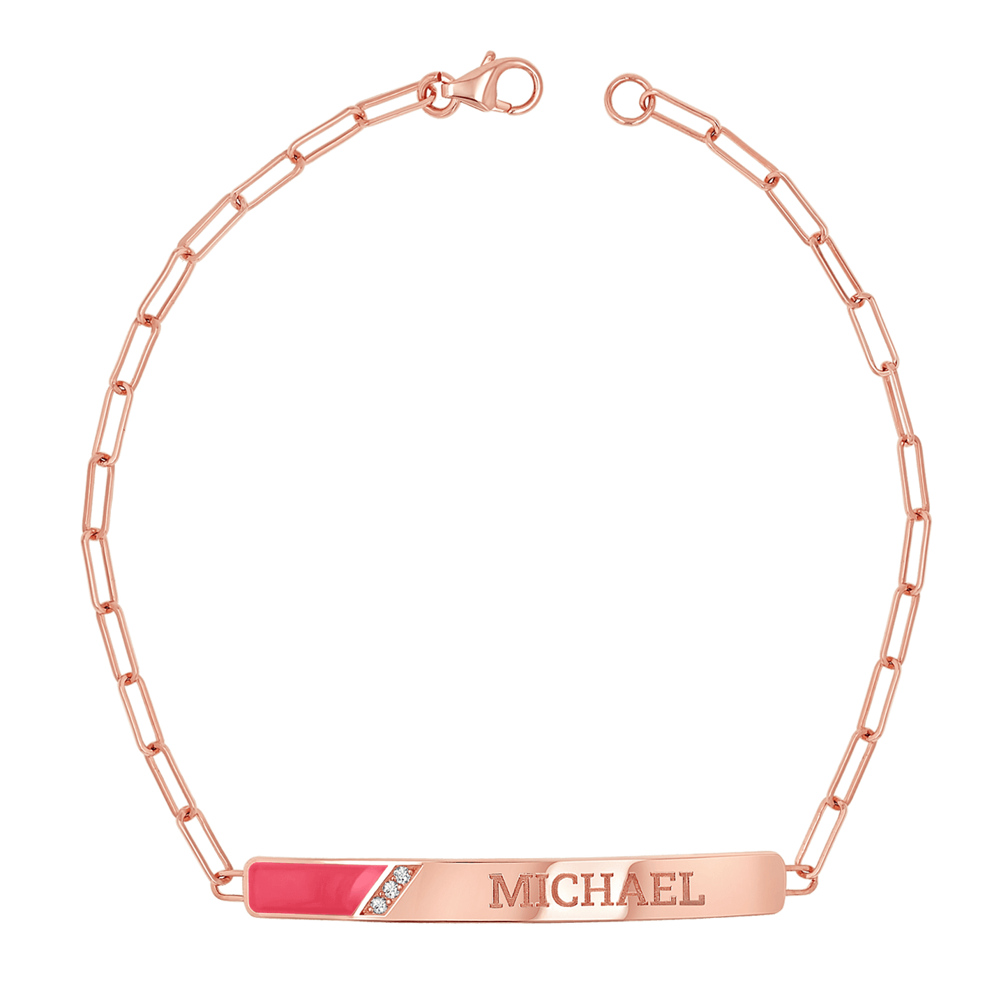 Slash Engravable Bracelet with Diamond Accents - Lotus Diamond