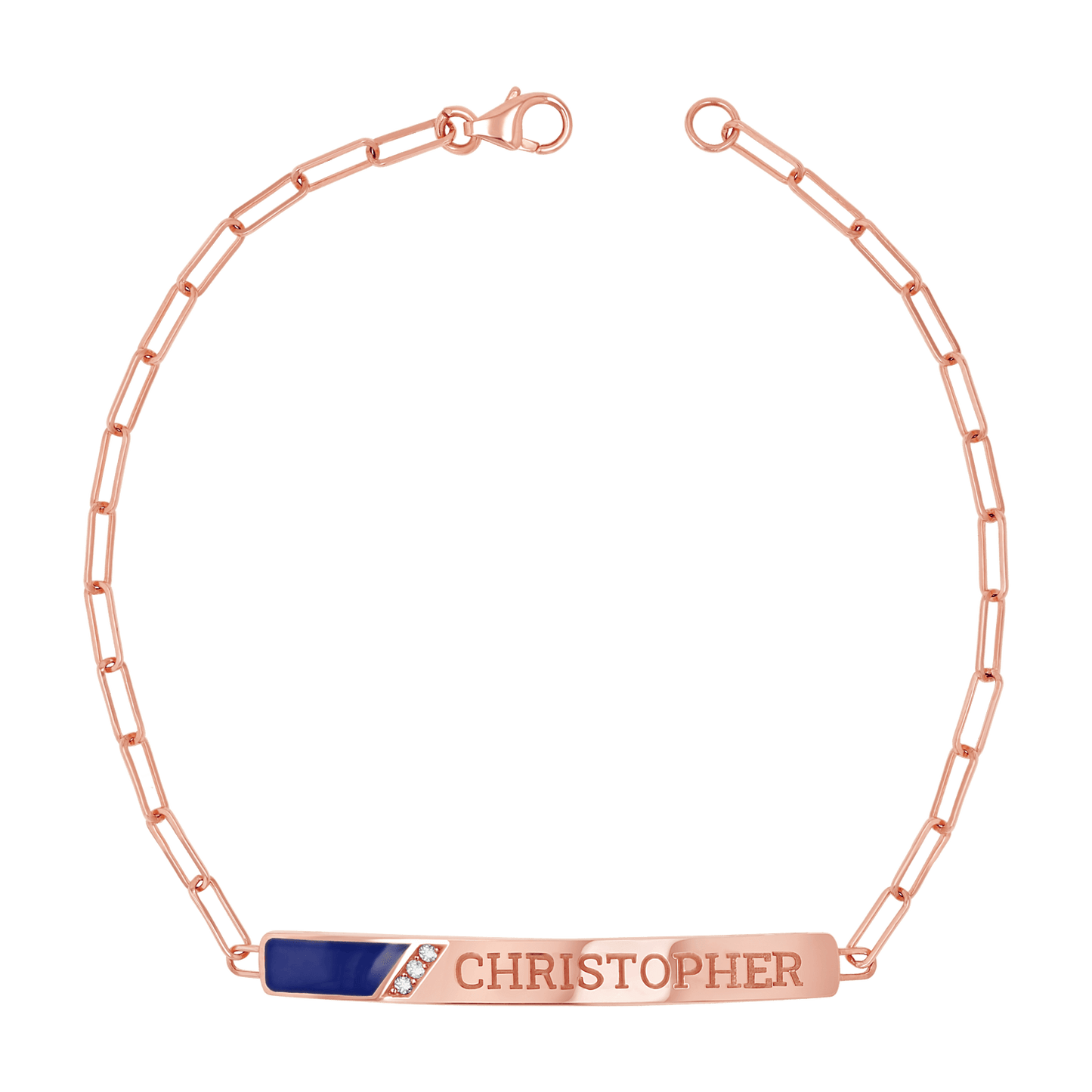 Slash Engravable Bracelet with Diamond Accents - Lotus Diamond