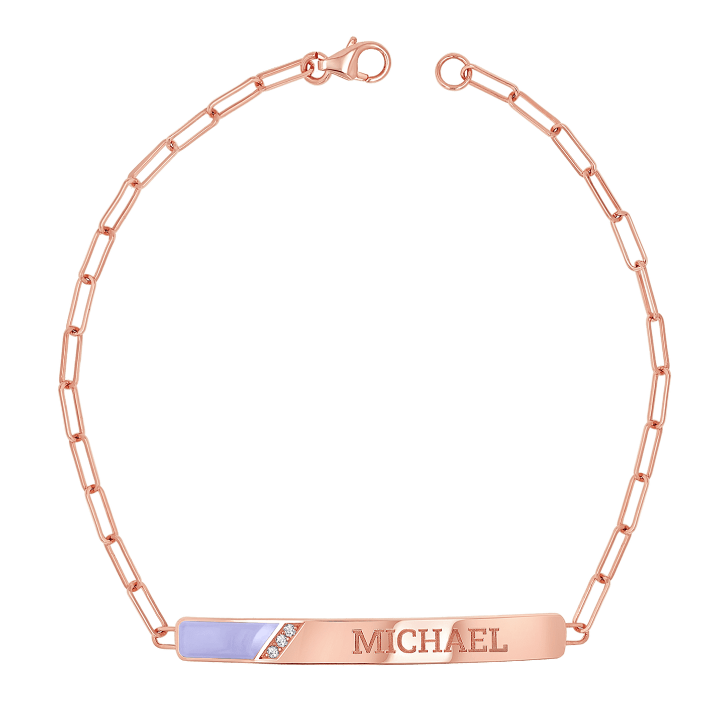 Slash Engravable Bracelet with Diamond Accents - Lotus Diamond