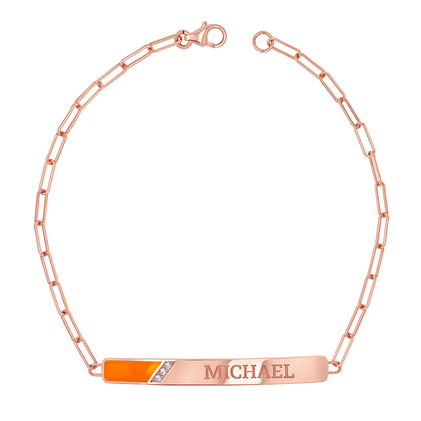 Slash Engravable Bracelet with Diamond Accents - Lotus Diamond