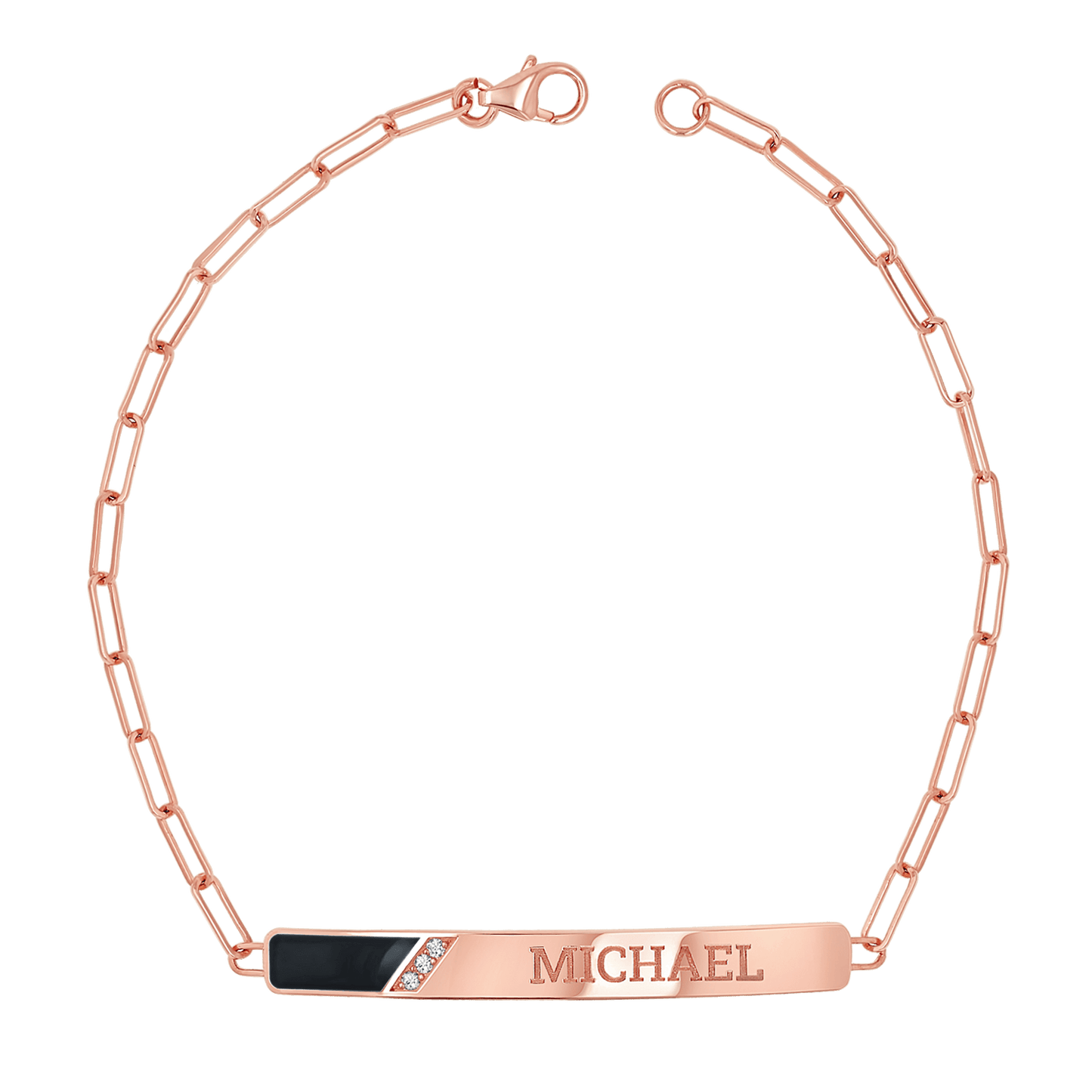 Slash Engravable Bracelet with Diamond Accents - Lotus Diamond