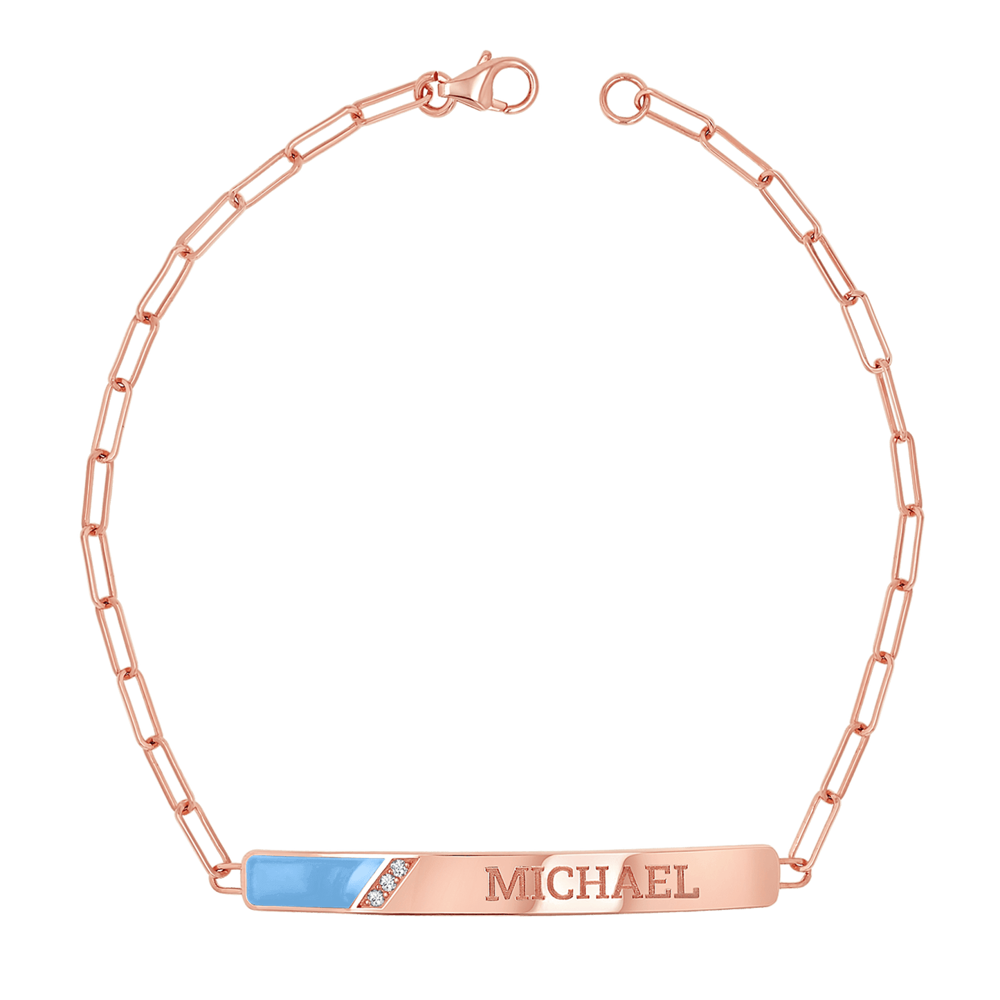 Slash Engravable Bracelet with Diamond Accents - Lotus Diamond