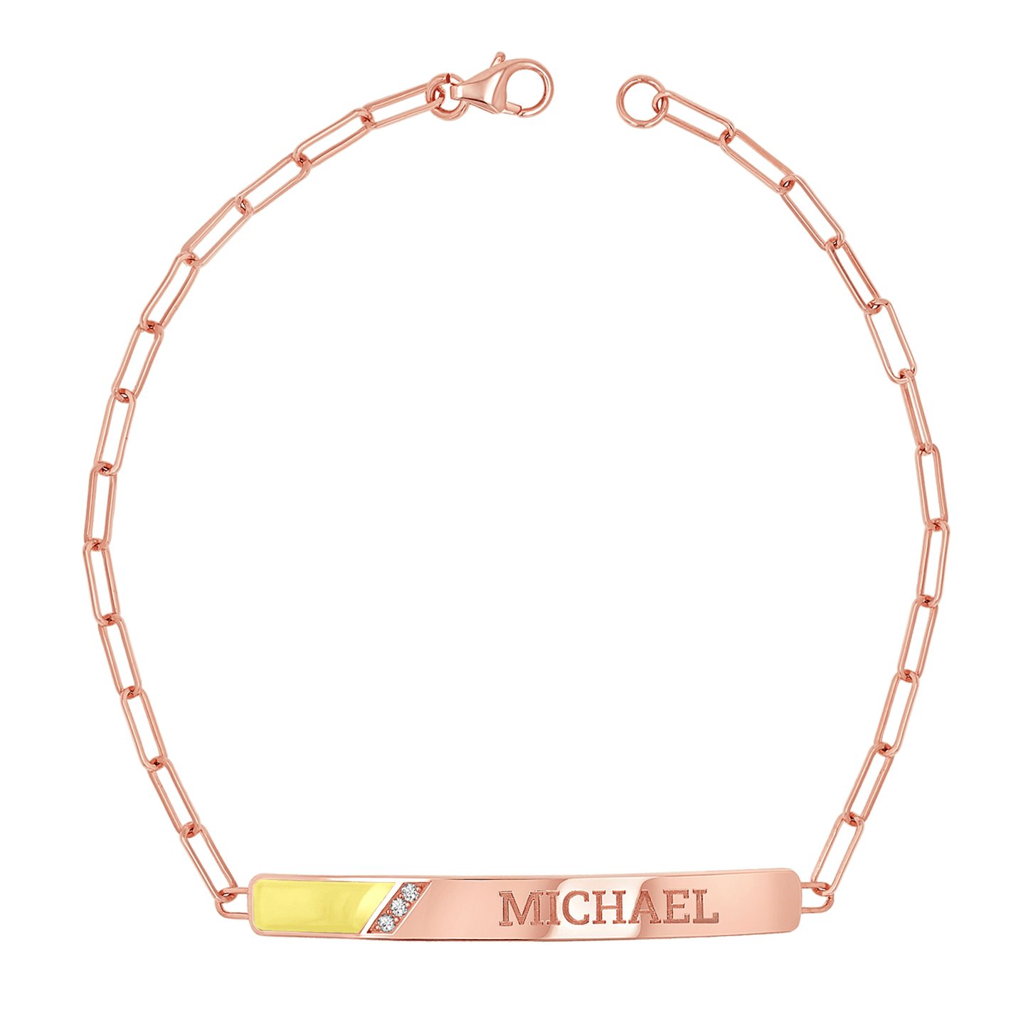 Slash Engravable Bracelet with Diamond Accents - Lotus Diamond