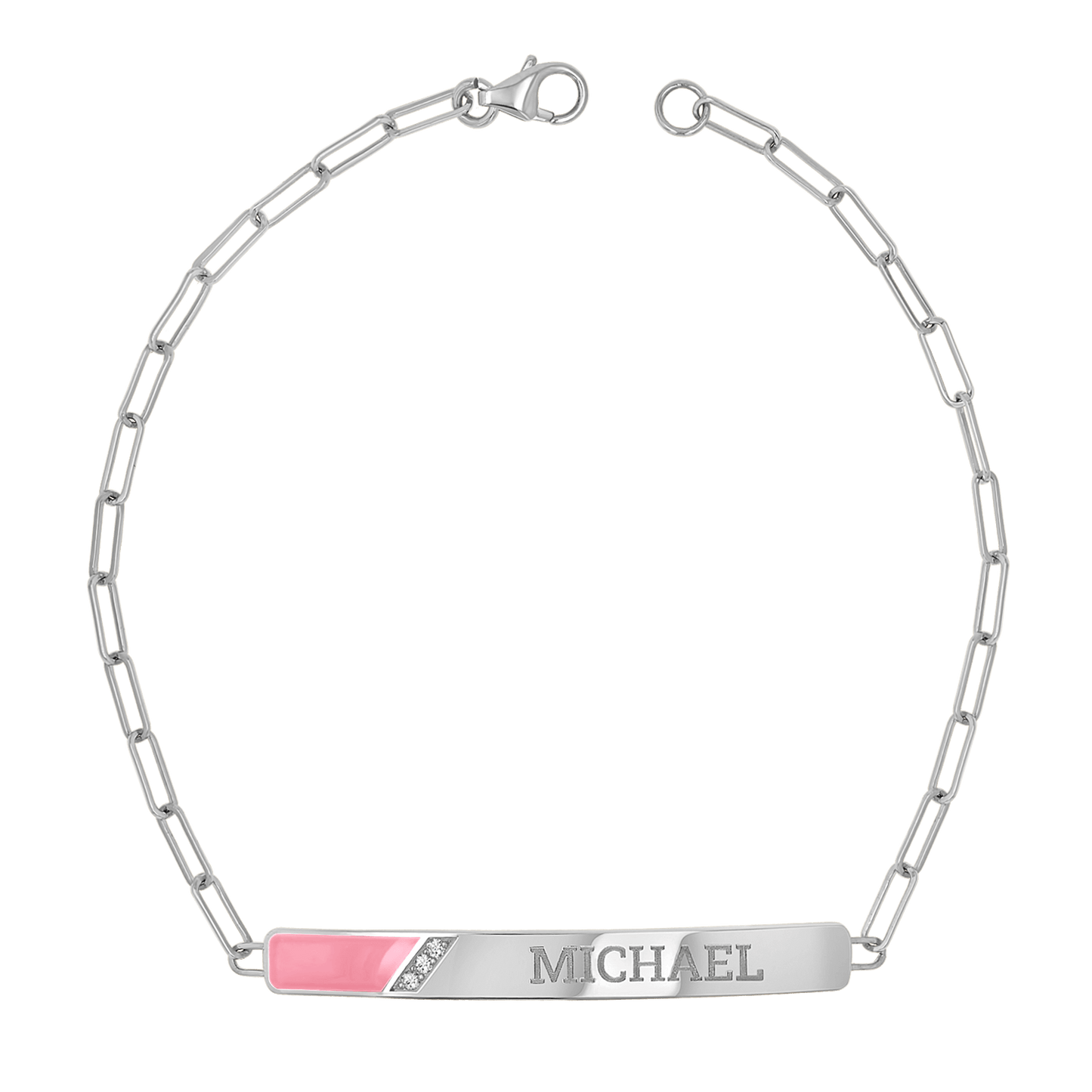 Slash Engravable Bracelet with Diamond Accents - Lotus Diamond