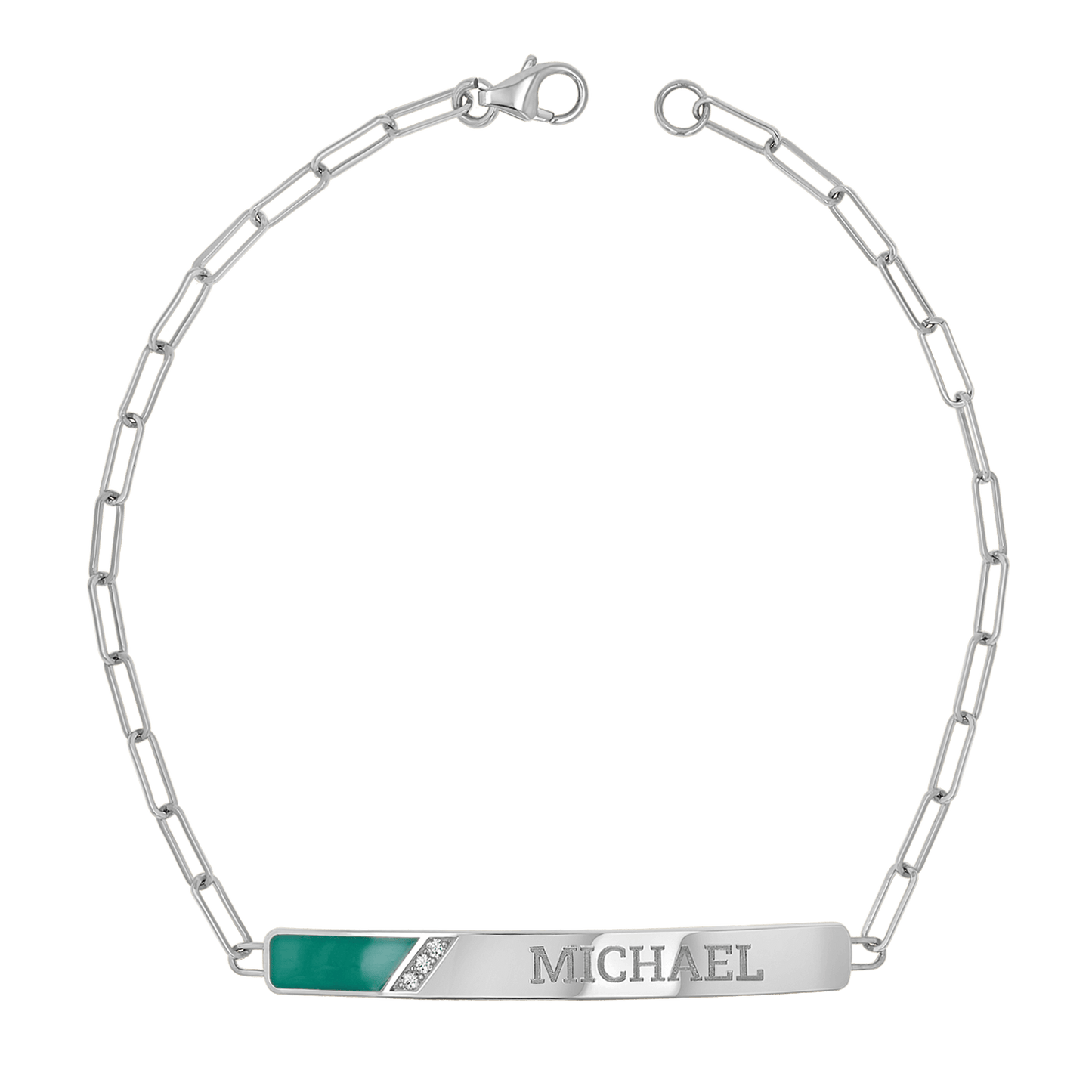 Slash Engravable Bracelet with Diamond Accents - Lotus Diamond