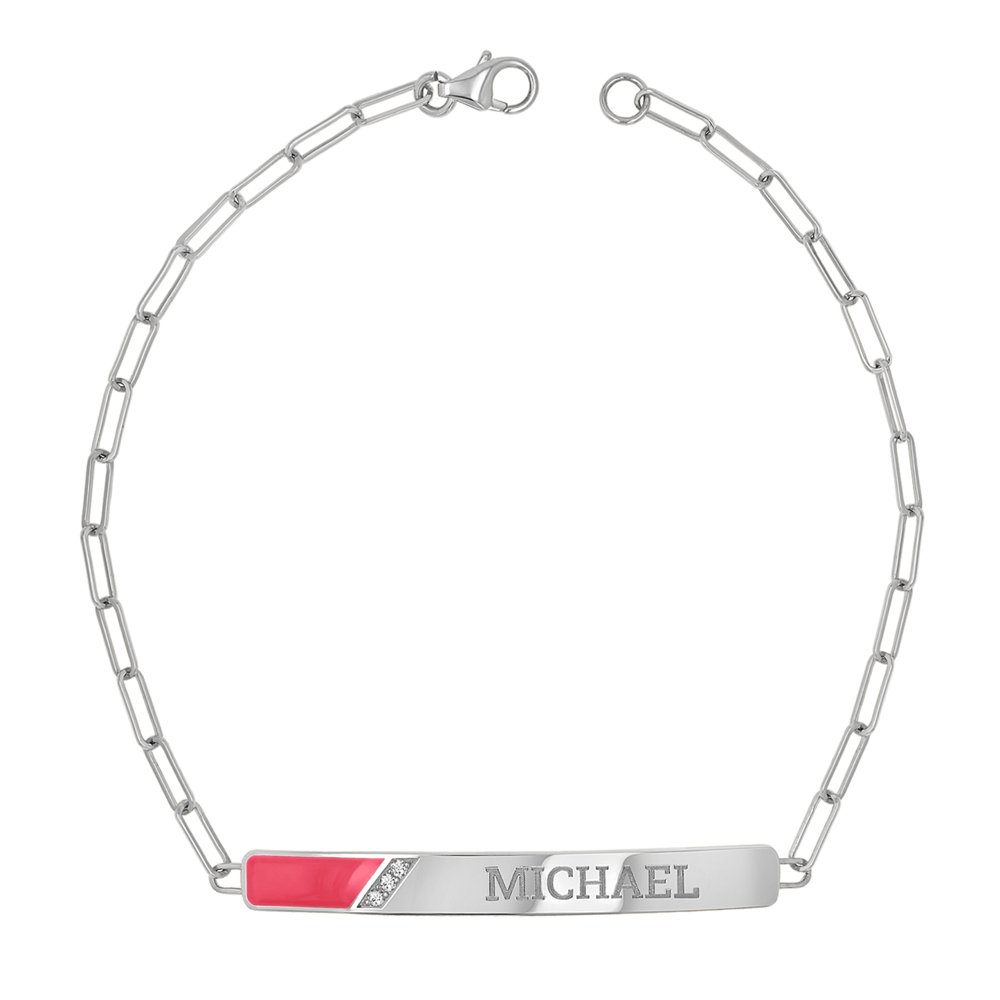 Slash Engravable Bracelet with Diamond Accents - Lotus Diamond