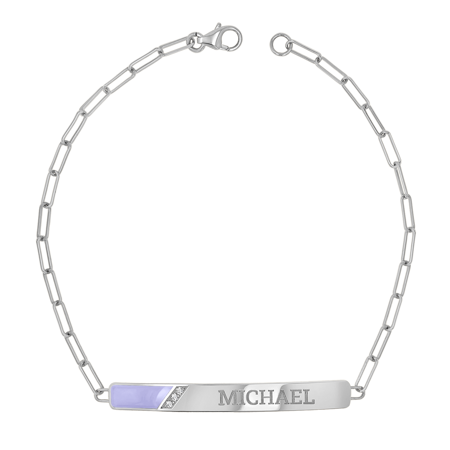 Slash Engravable Bracelet with Diamond Accents - Lotus Diamond