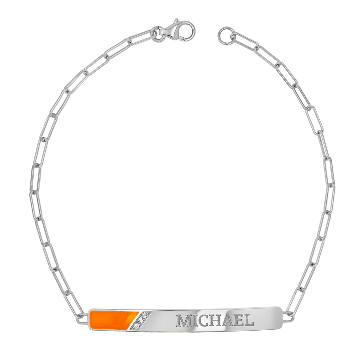 Slash Engravable Bracelet with Diamond Accents - Lotus Diamond