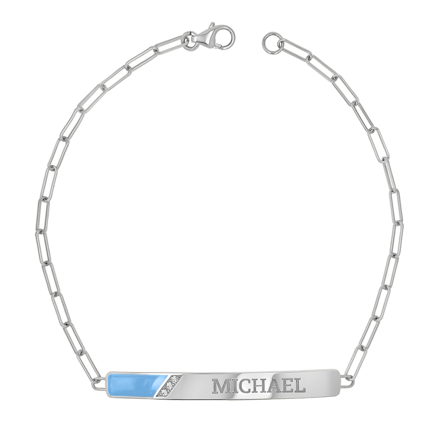 Slash Engravable Bracelet with Diamond Accents - Lotus Diamond