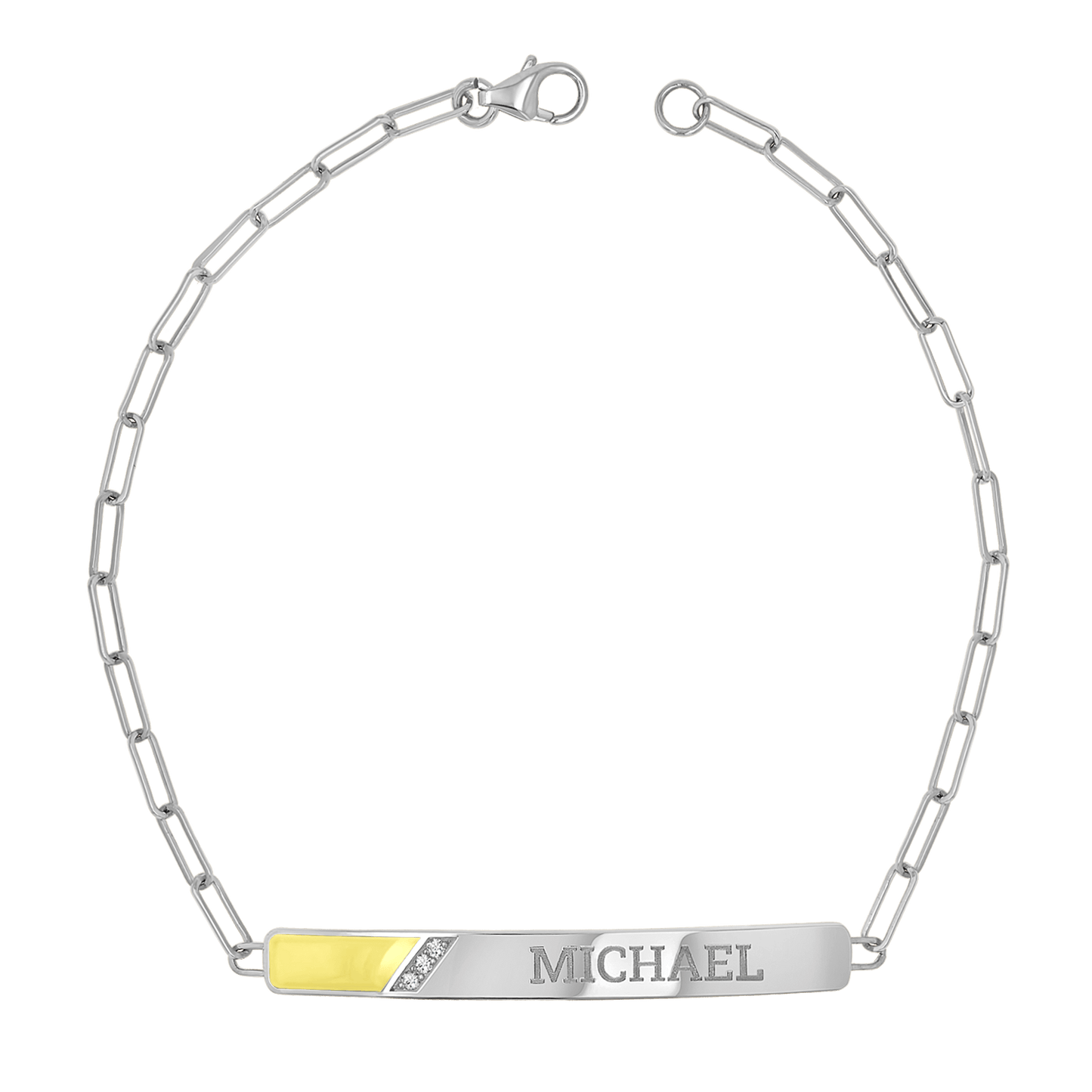 Slash Engravable Bracelet with Diamond Accents - Lotus Diamond