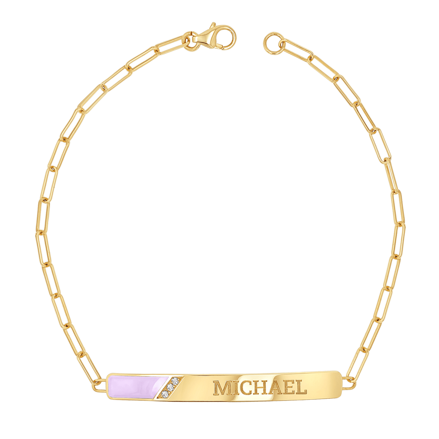 Slash Engravable Bracelet with Diamond Accents - Lotus Diamond