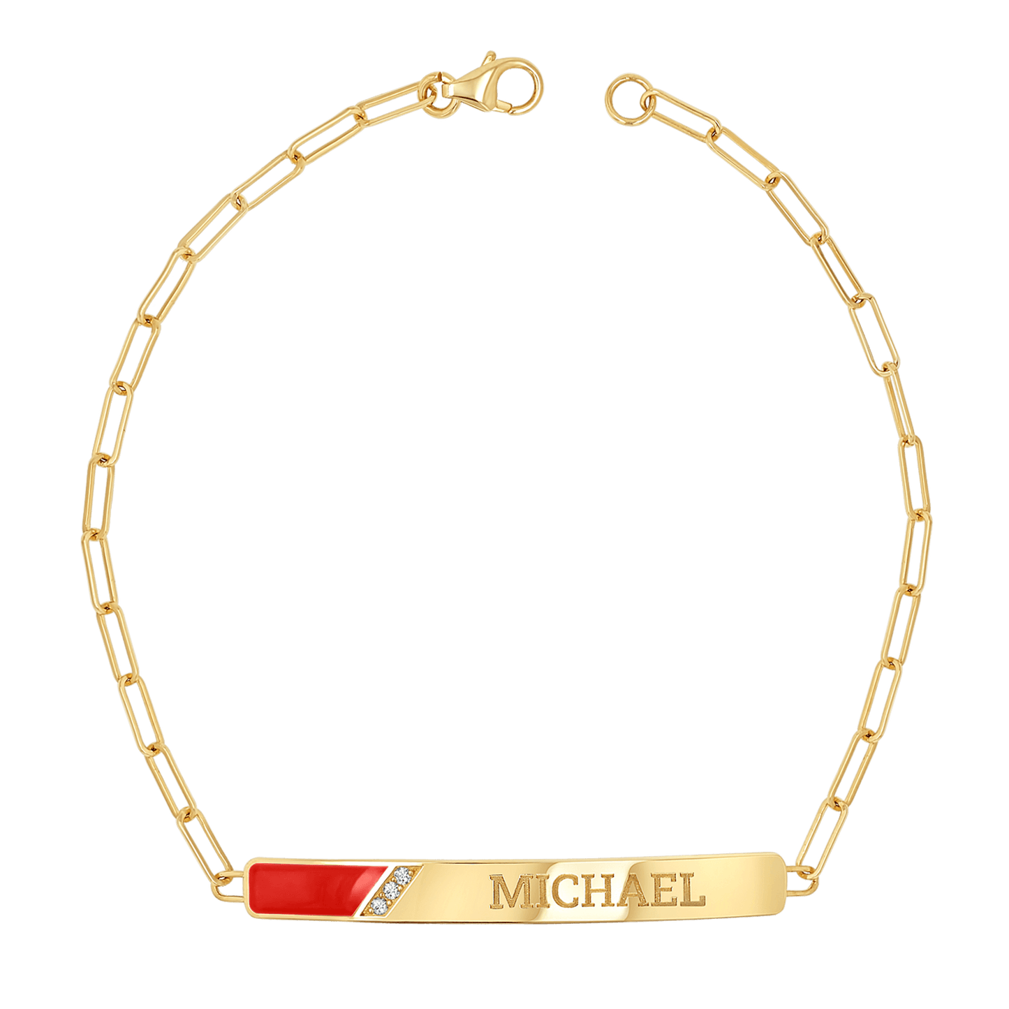 Slash Engravable Bracelet with Diamond Accents - Lotus Diamond