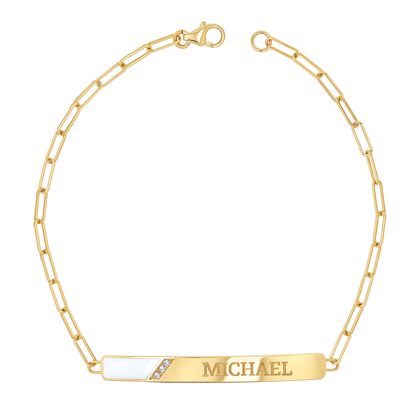 Slash Engravable Bracelet with Diamond Accents - Lotus Diamond