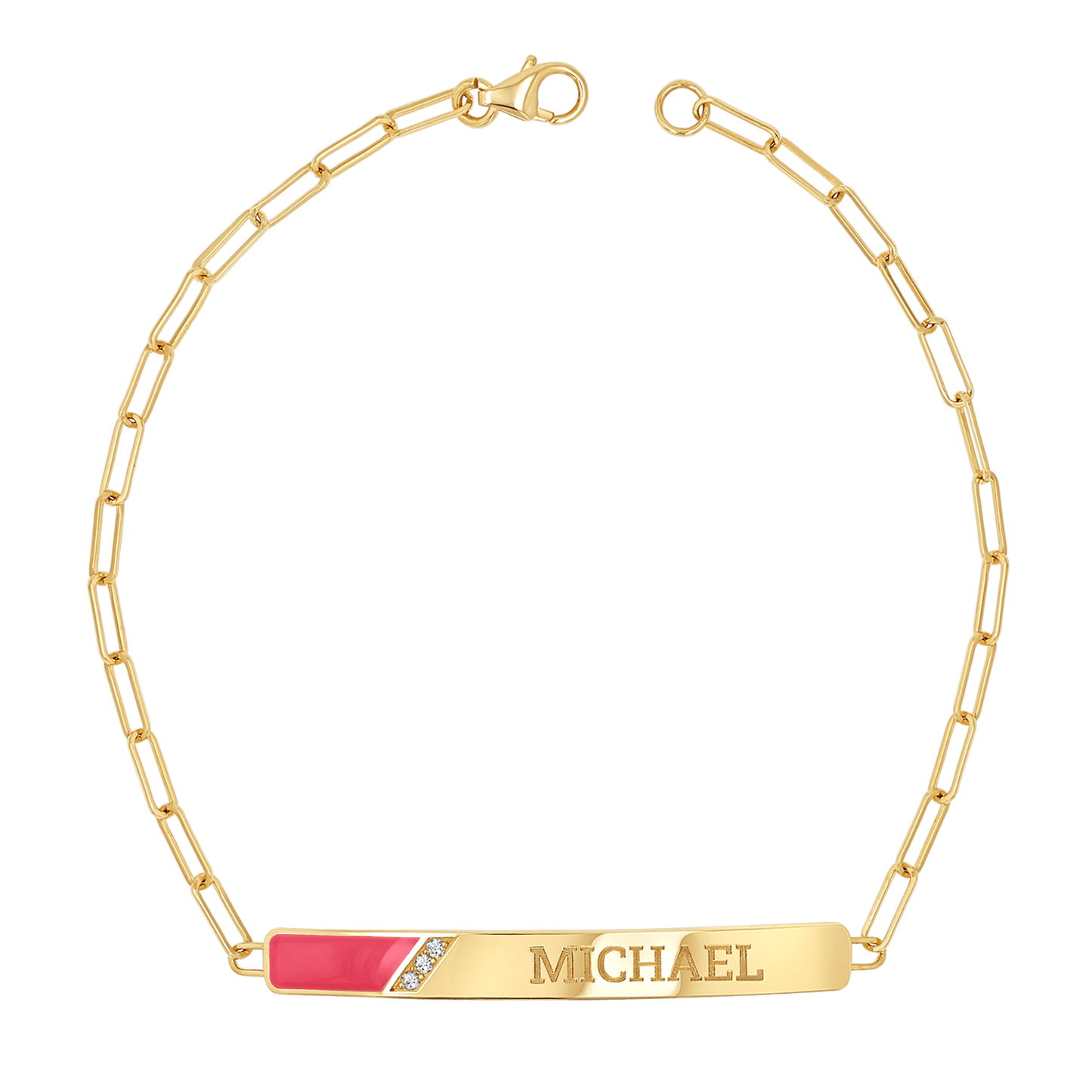 Slash Engravable Bracelet with Diamond Accents - Lotus Diamond