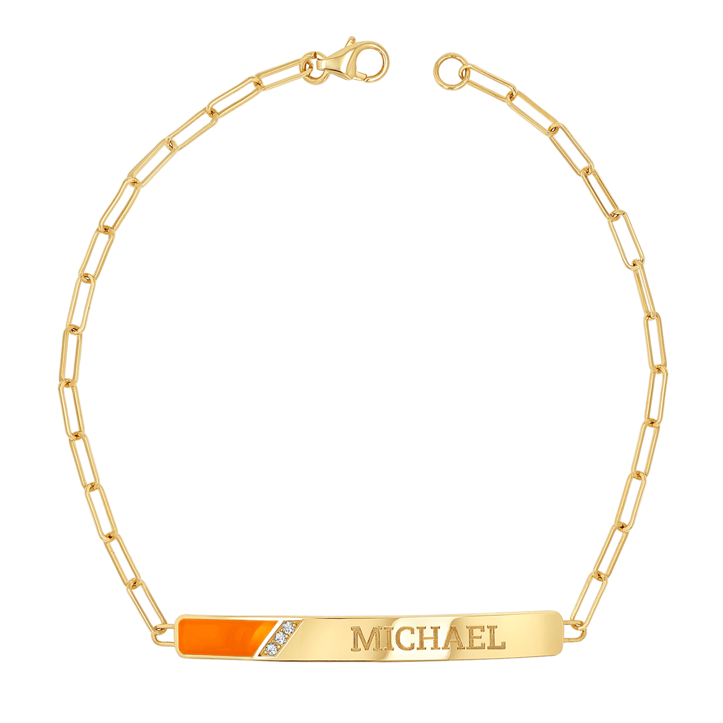 Slash Engravable Bracelet with Diamond Accents - Lotus Diamond