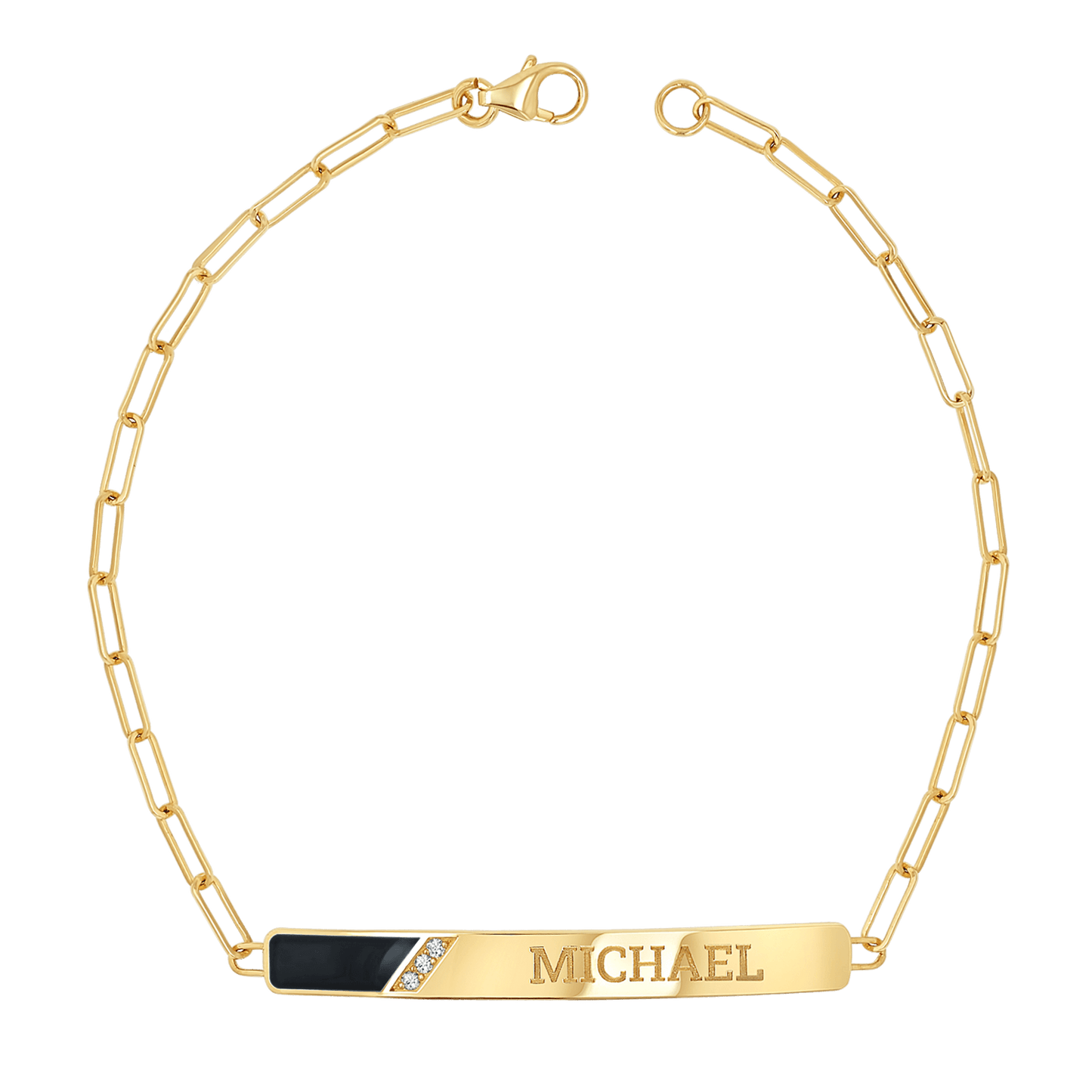 Slash Engravable Bracelet with Diamond Accents - Lotus Diamond