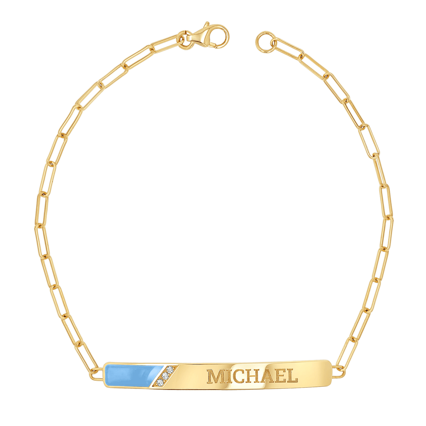Slash Engravable Bracelet with Diamond Accents - Lotus Diamond