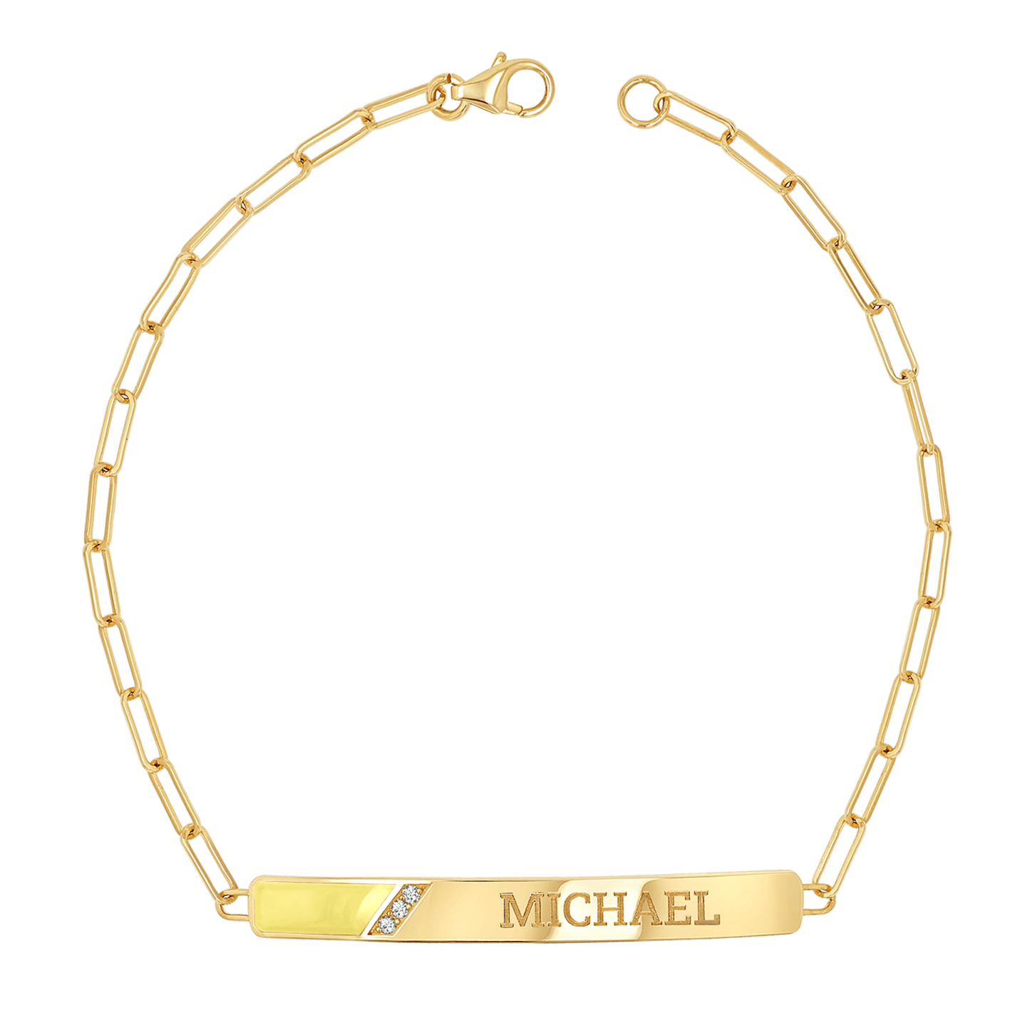 Slash Engravable Bracelet with Diamond Accents - Lotus Diamond