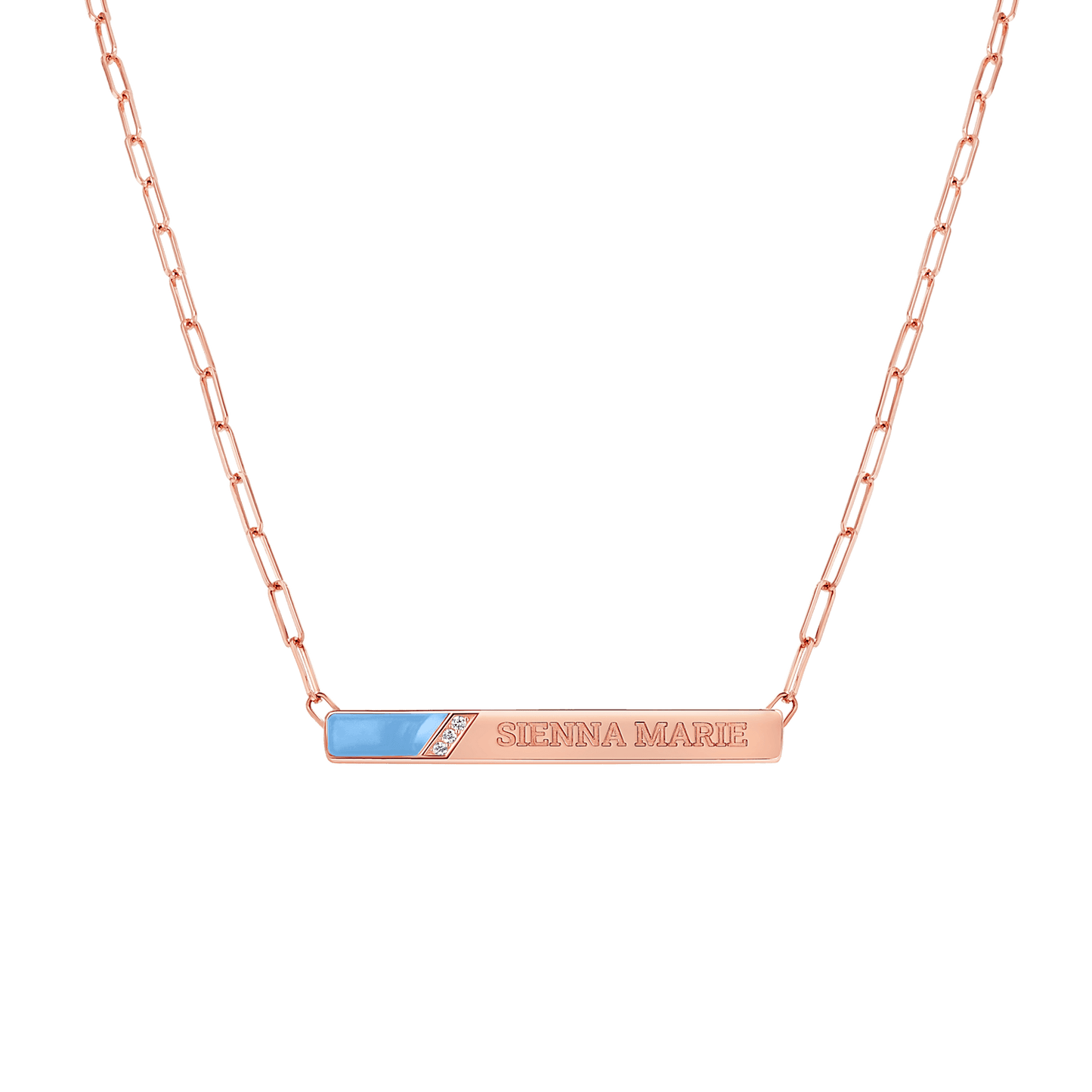 Slash Engravable Necklace with Diamond Accents - Lotus Diamond