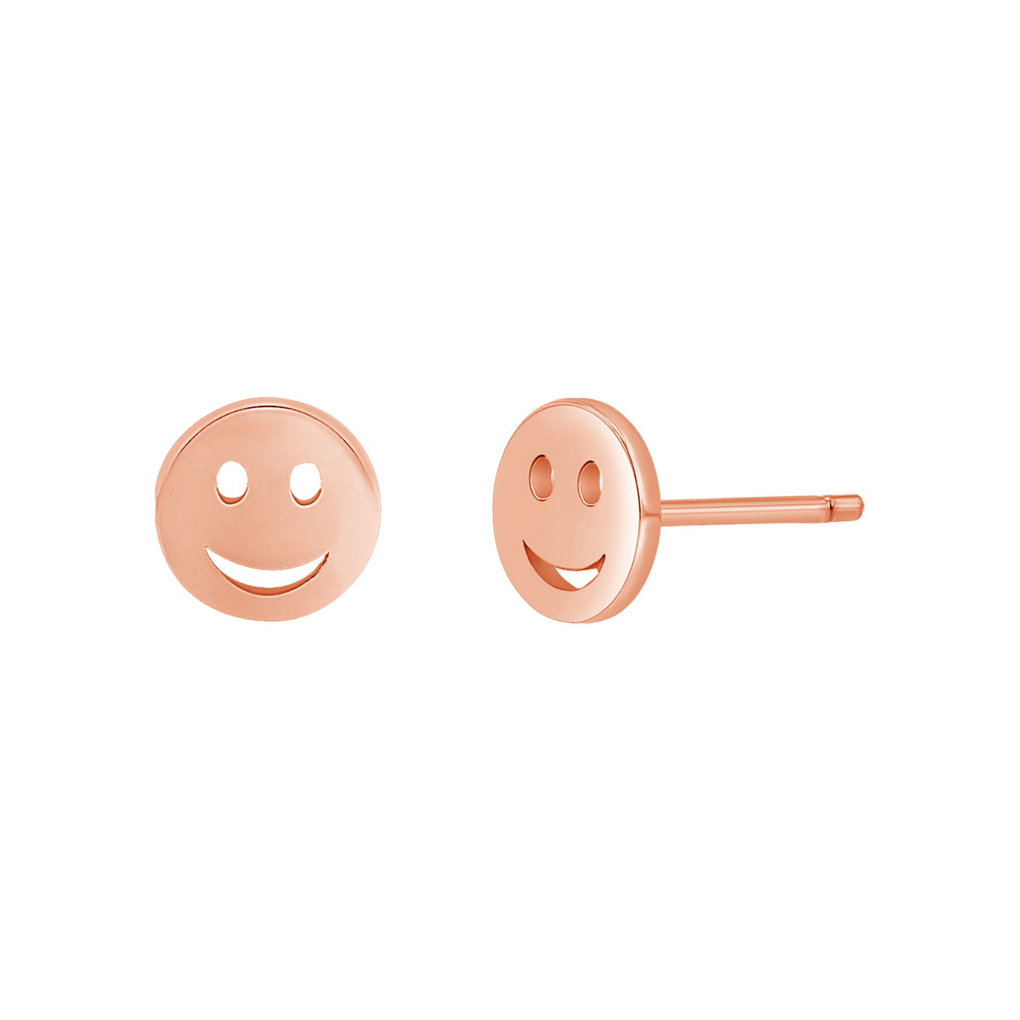 Smiley Face Stud Earrings - Lotus Diamond
