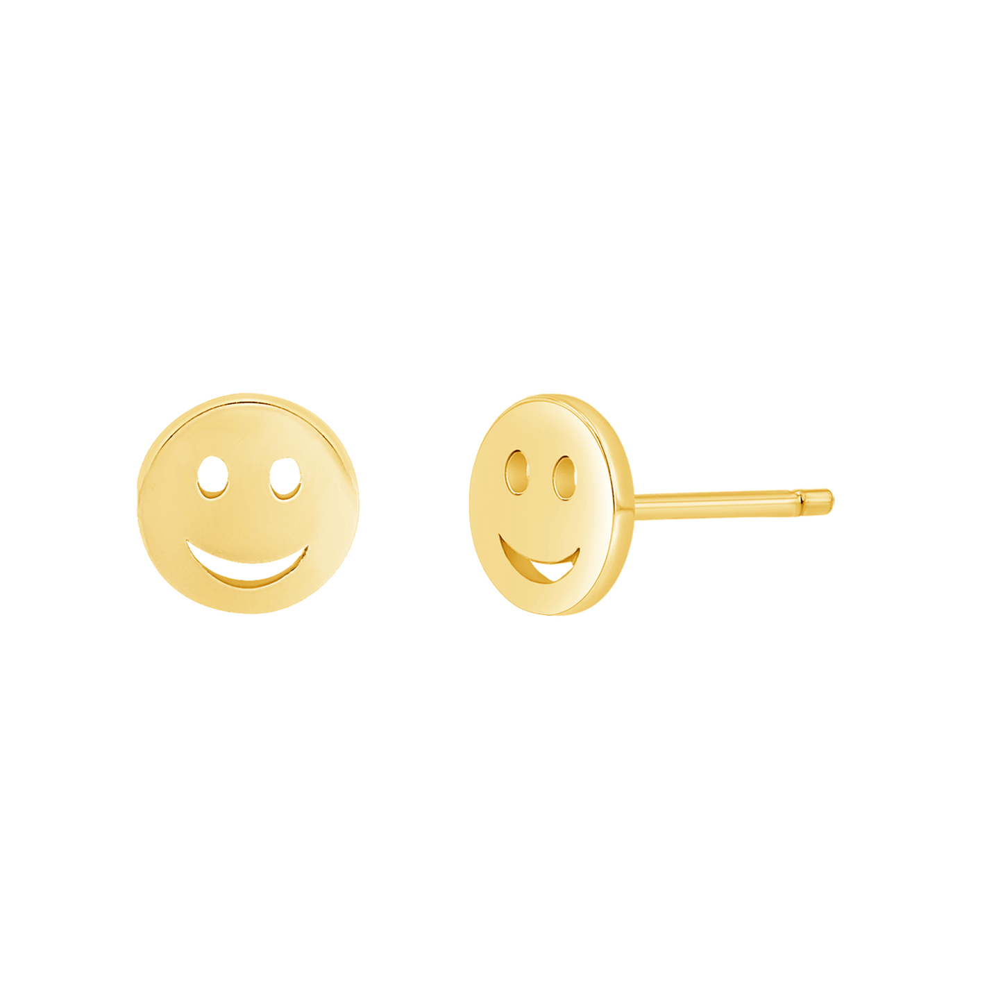 Smiley Face Stud Earrings - Lotus Diamond