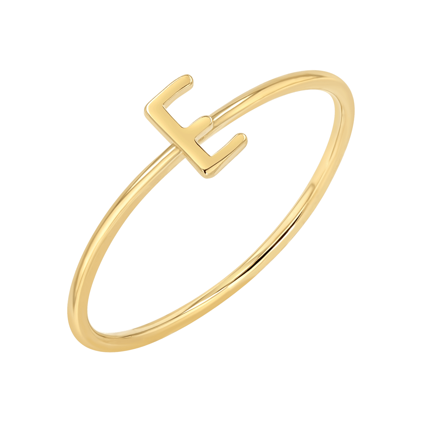 Solid Initial Letter Ring - Lotus Diamond