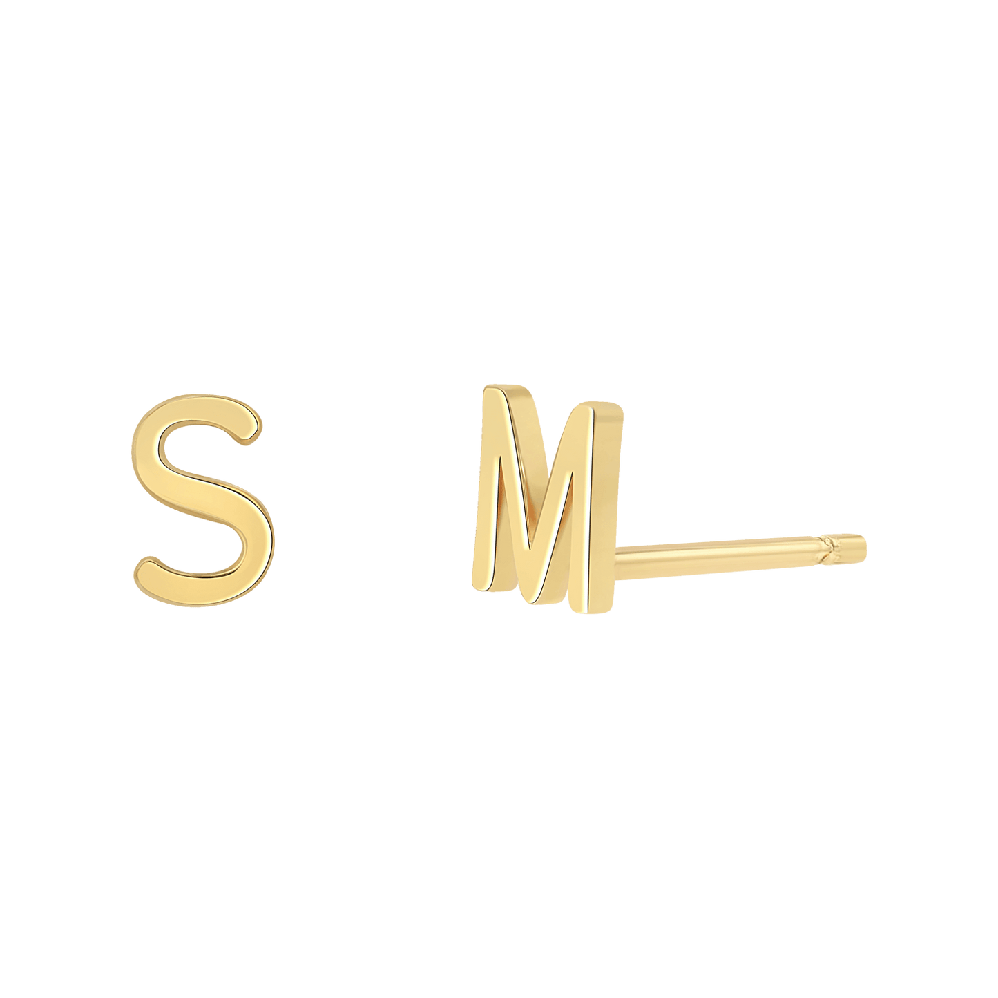 Solid Letter Studs - Lotus Diamond