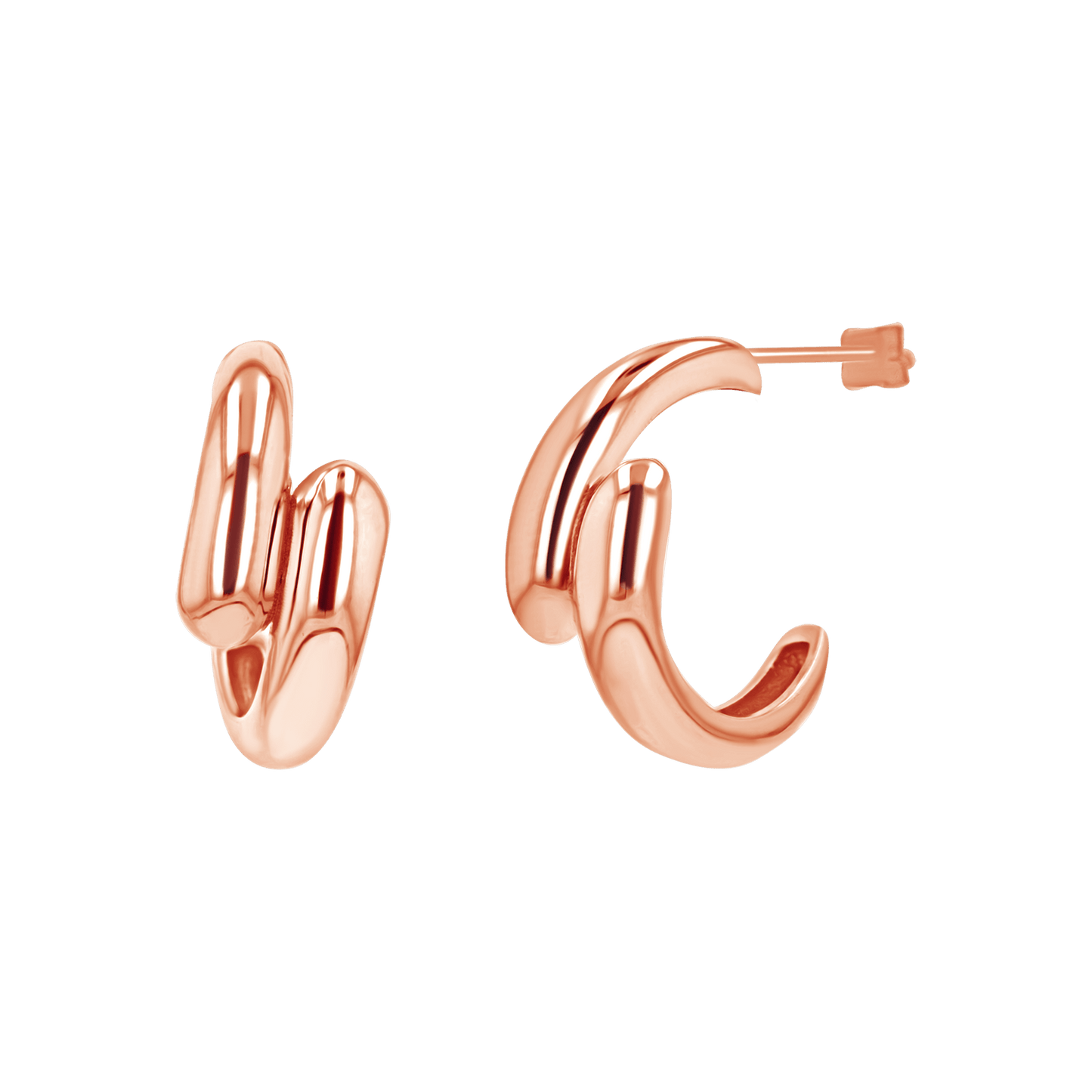 Solid Rendezvous Hoop Earrings - Lotus Diamond