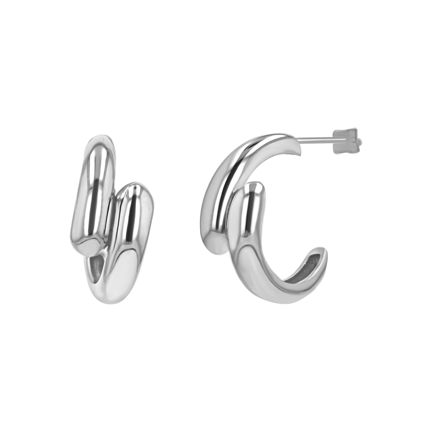 Solid Rendezvous Hoop Earrings - Lotus Diamond