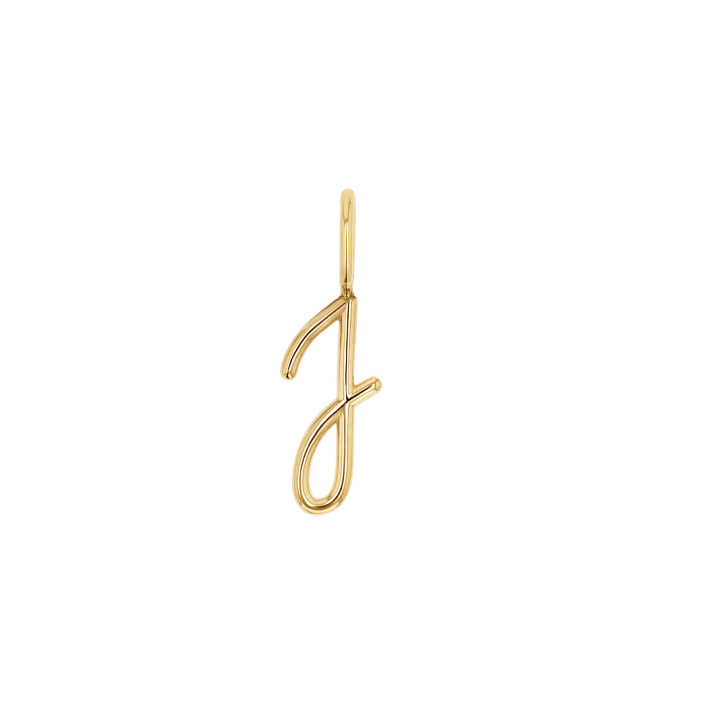 Solid Script Letter Charm - Lotus Diamond