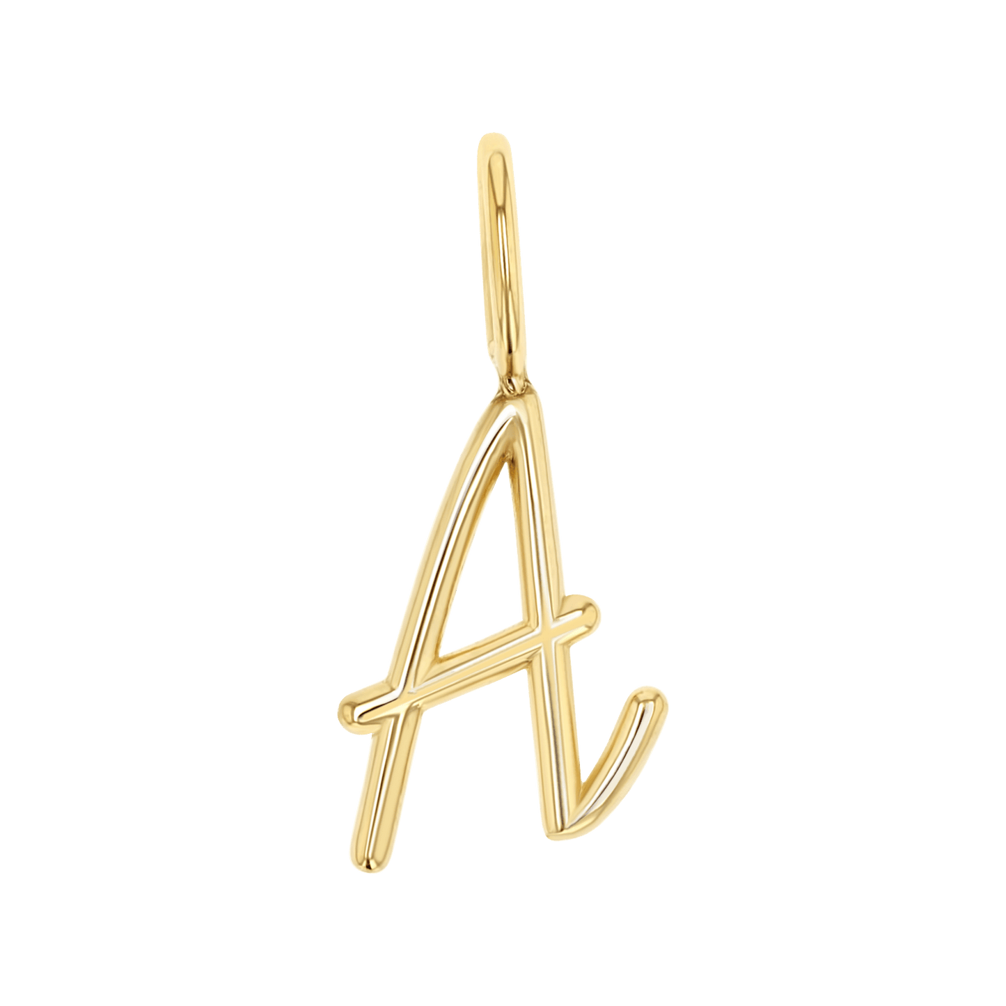 Solid Script Letter Charm - Lotus Diamond