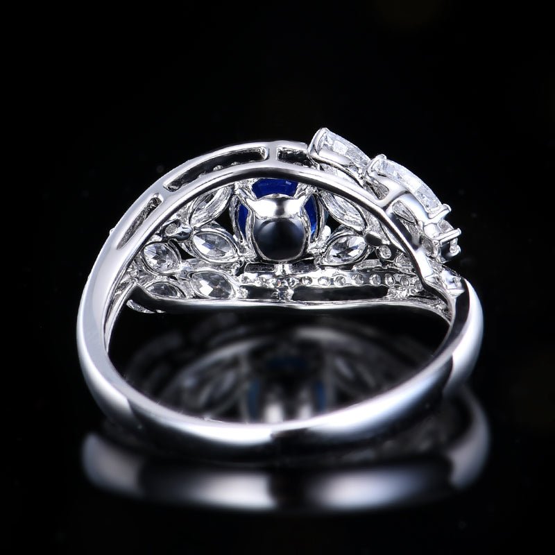 Sri Lanka natural Royal blue Royal Blue sapphire ring - Lotus Diamond