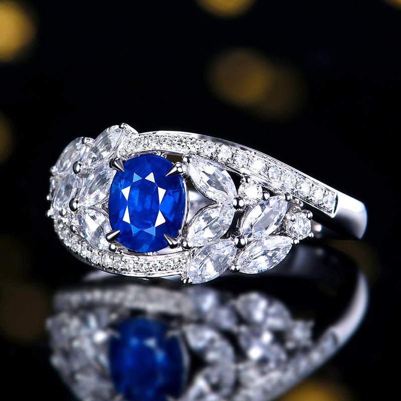 Sri Lanka natural Royal blue Royal Blue sapphire ring - Lotus Diamond