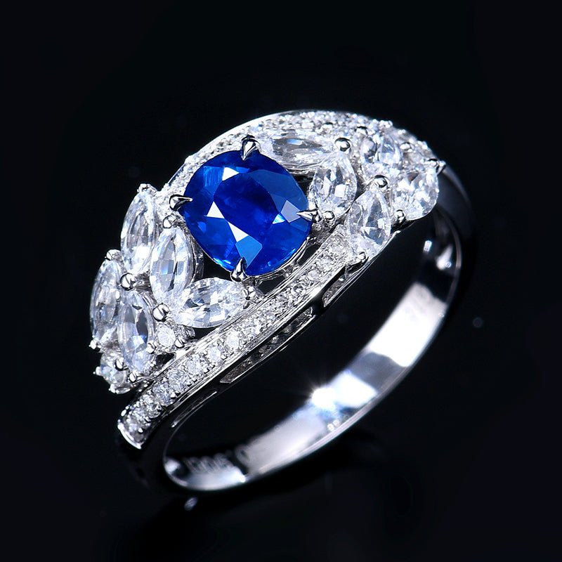 Sri Lanka natural Royal blue Royal Blue sapphire ring - Lotus Diamond