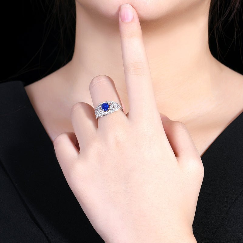 Sri Lanka natural Royal blue Royal Blue sapphire ring - Lotus Diamond
