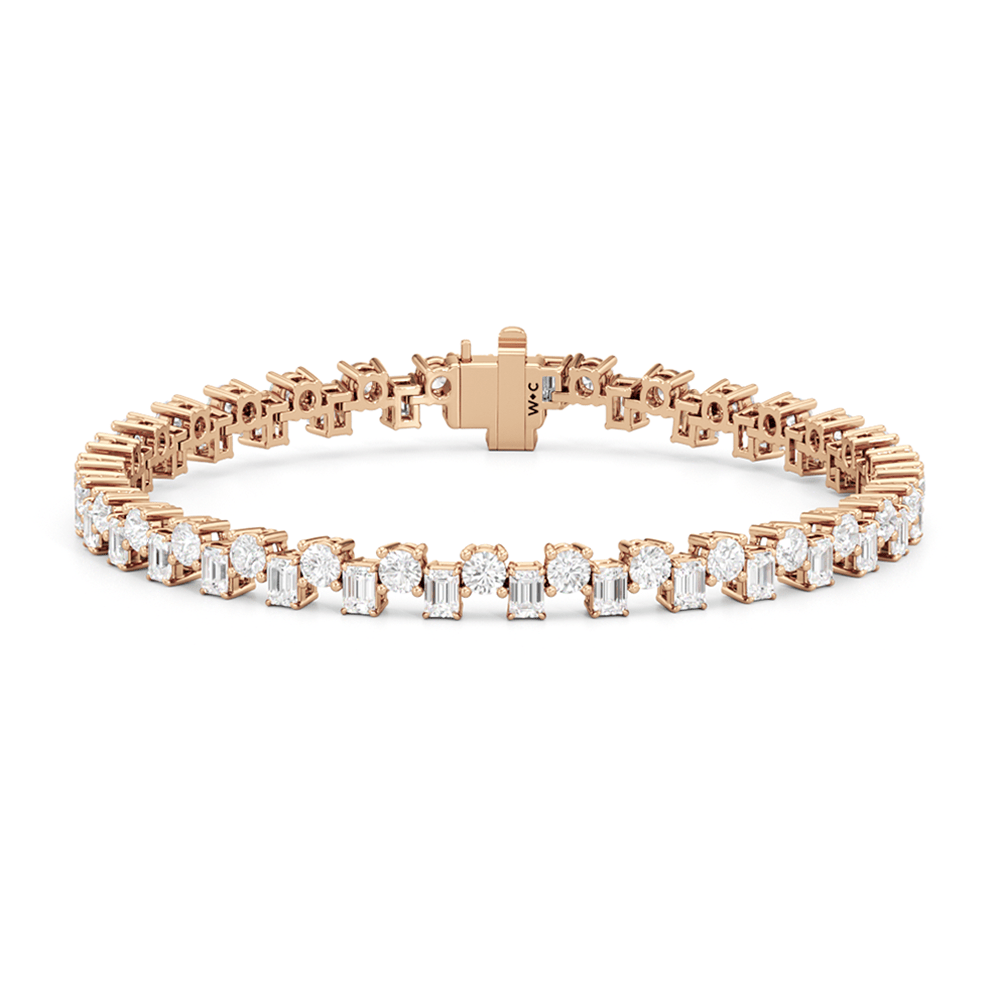 Staggered Tennis Bracelet - Lotus Diamond