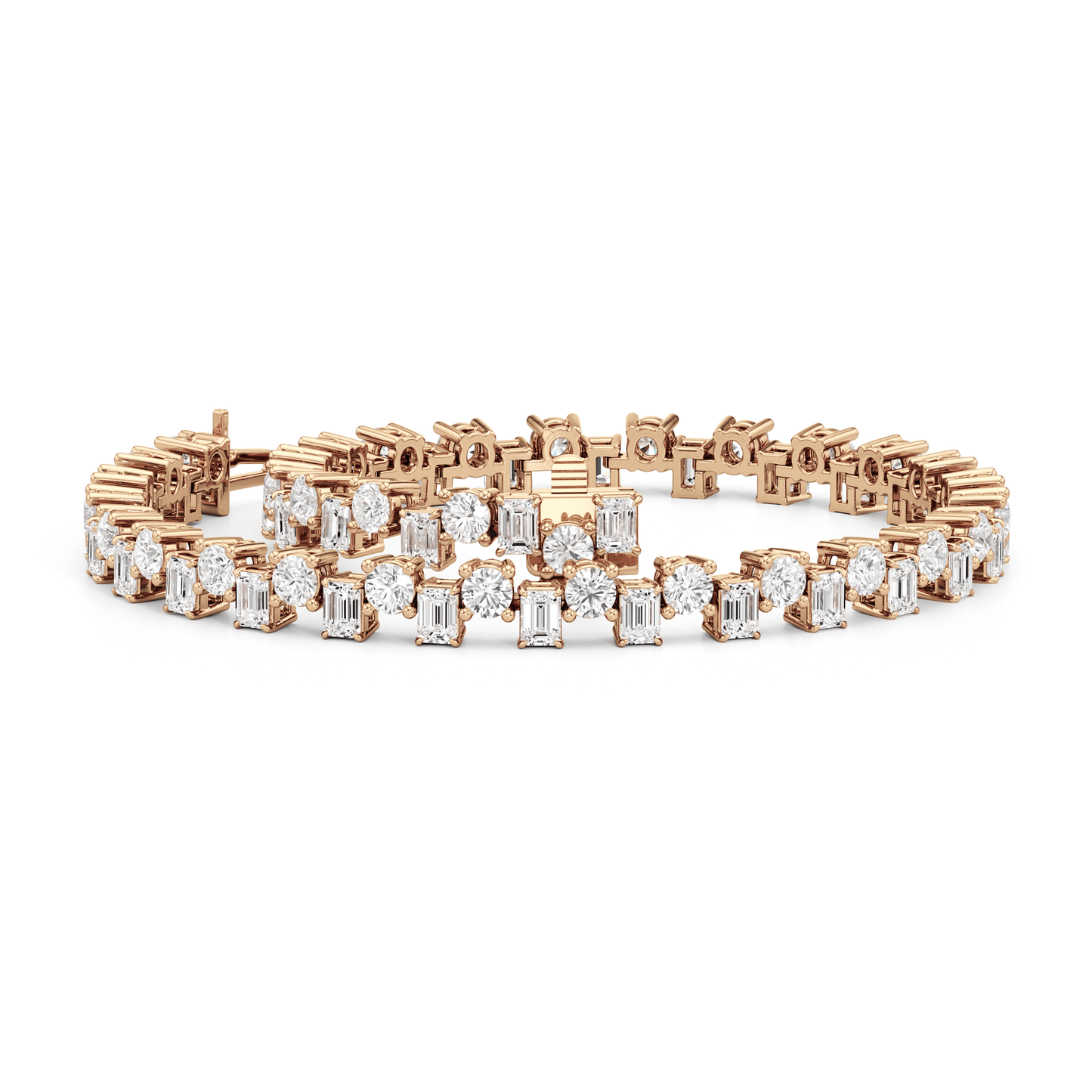 Staggered Tennis Bracelet - Lotus Diamond