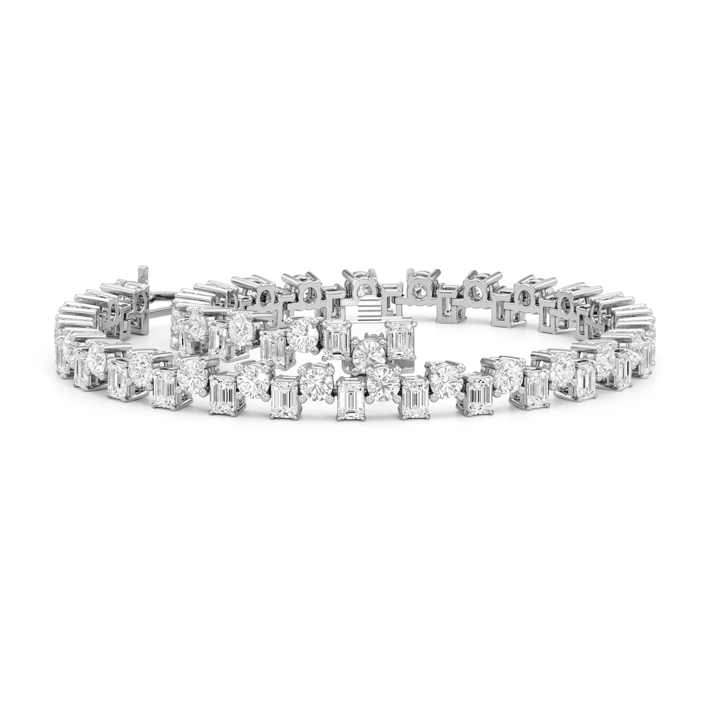 Staggered Tennis Bracelet - Lotus Diamond