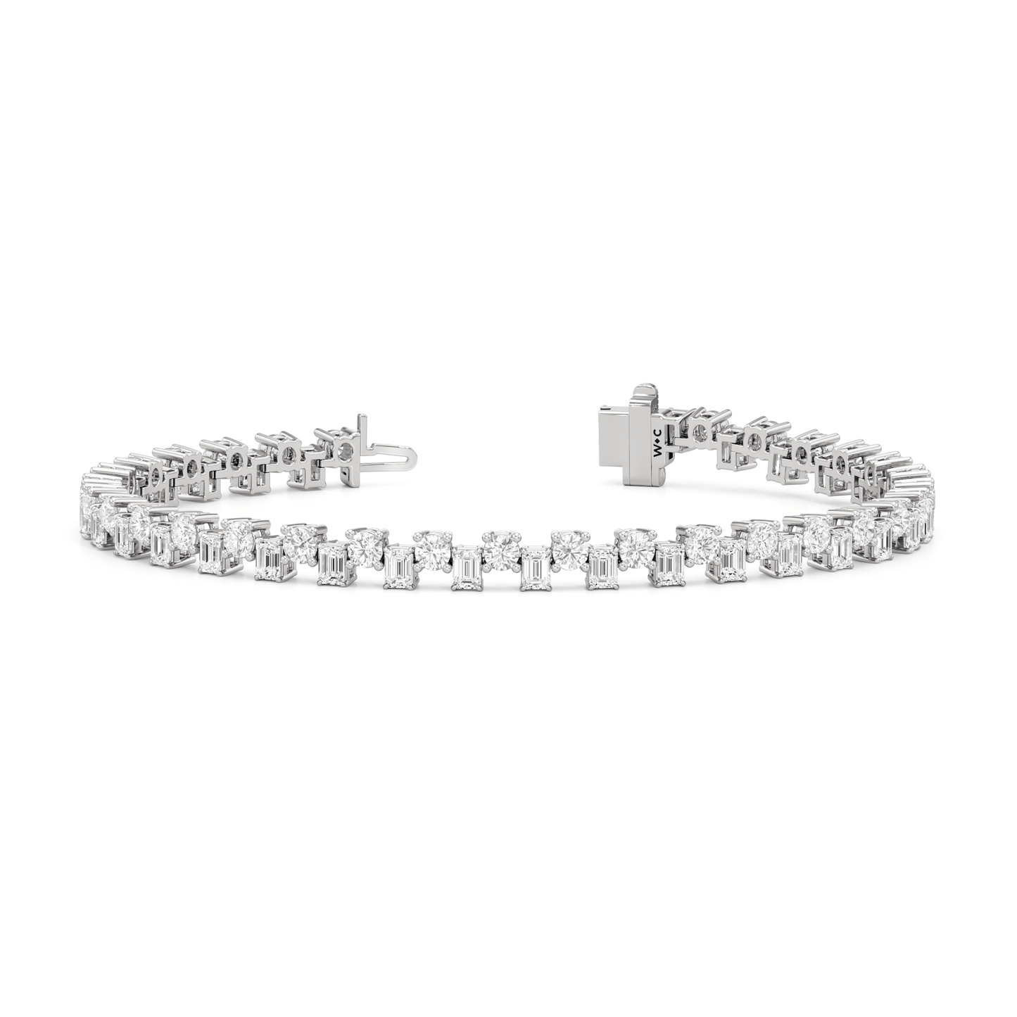 Staggered Tennis Bracelet - Lotus Diamond
