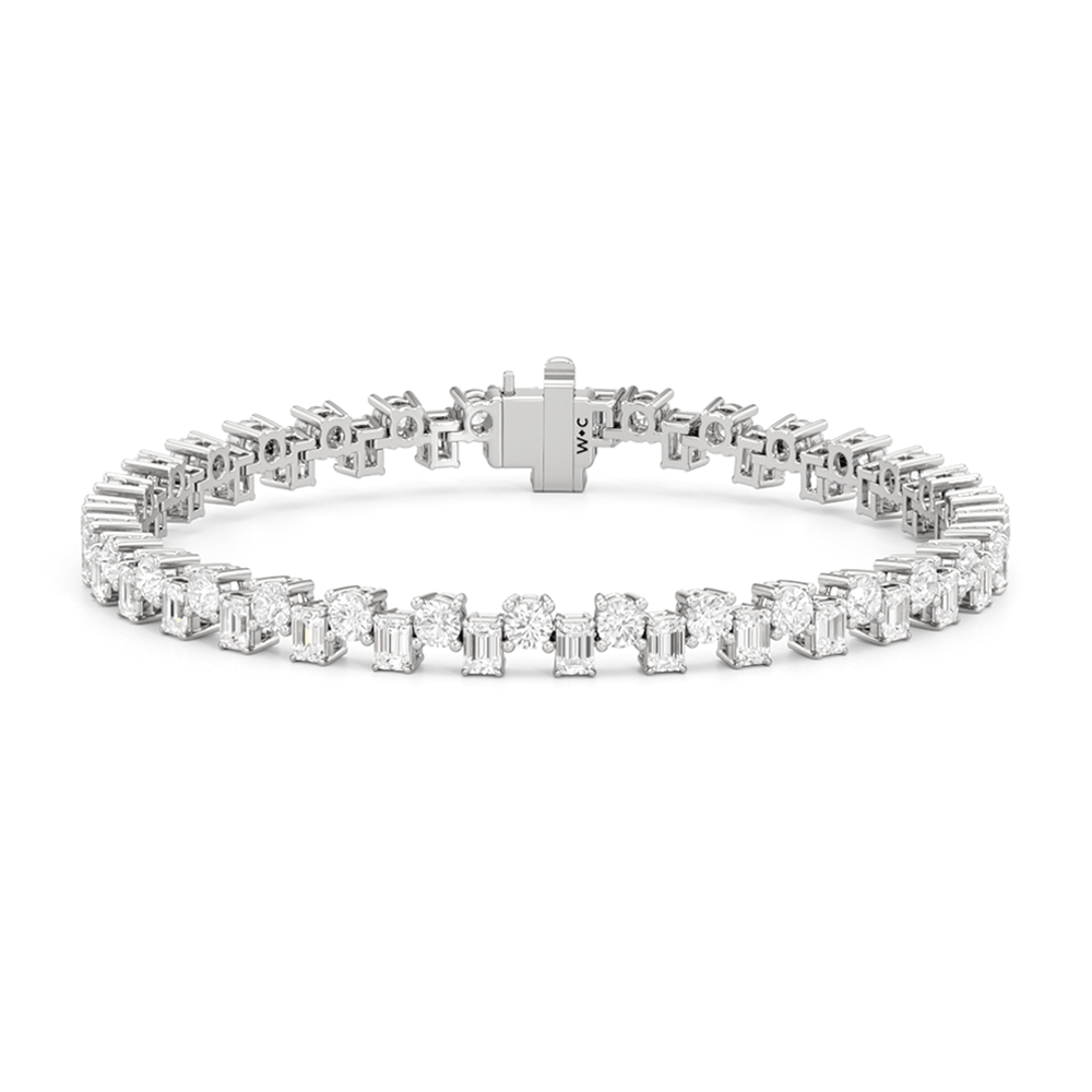 Staggered Tennis Bracelet - Lotus Diamond