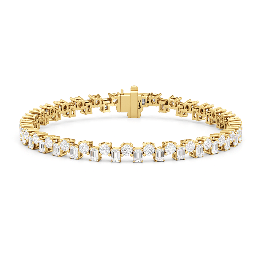 Staggered Tennis Bracelet - Lotus Diamond