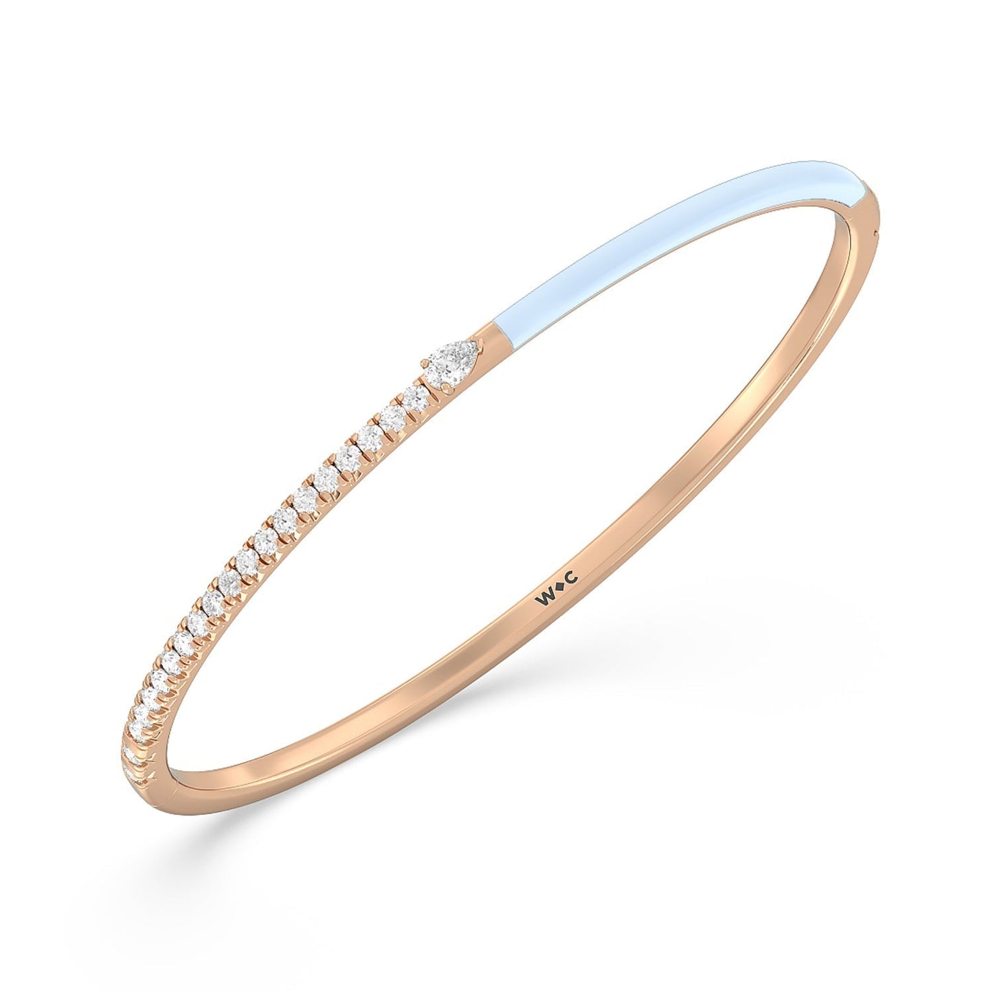 Staple Pear Diamond Bangle in Ceramic - Lotus Diamond