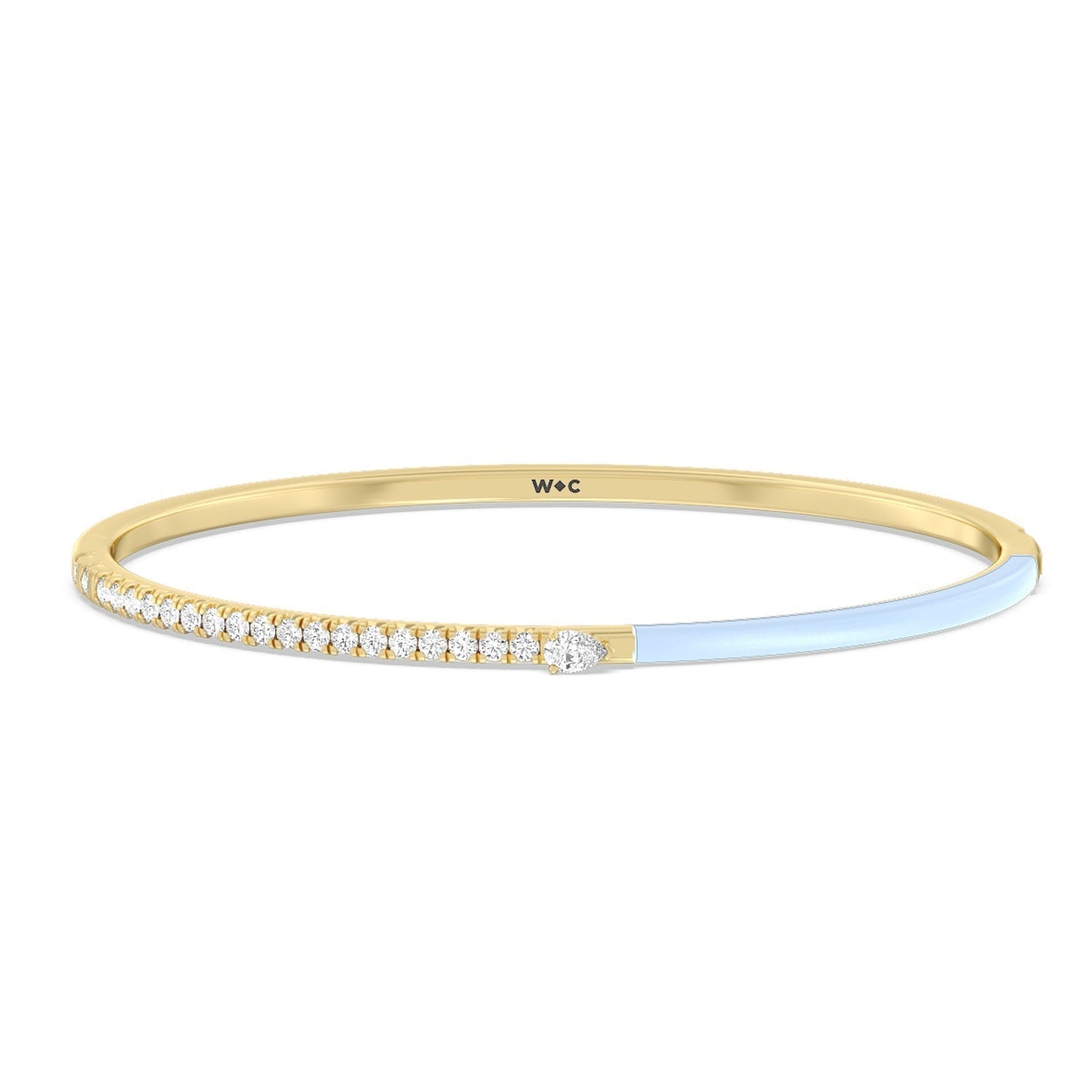 Staple Pear Diamond Bangle in Ceramic - Lotus Diamond