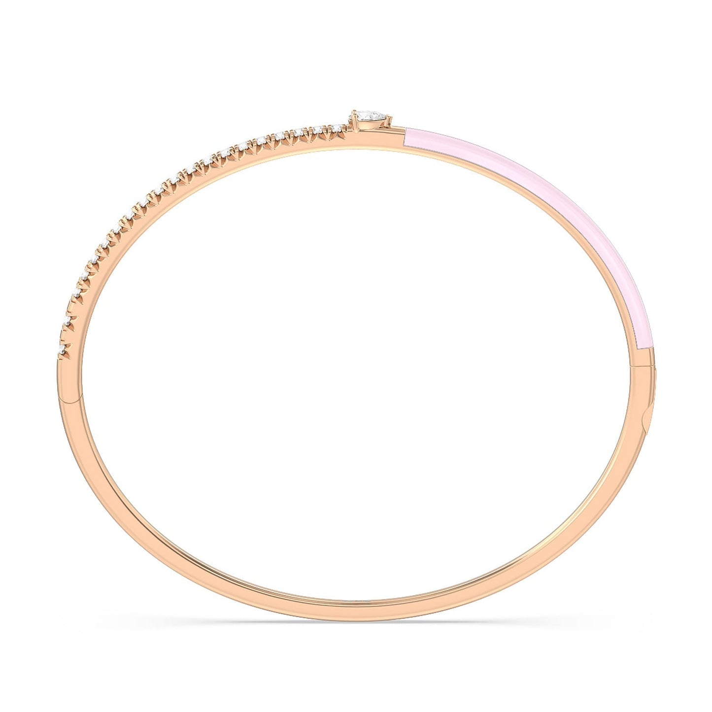 Staple Pear Diamond Bangle in Ceramic - Lotus Diamond
