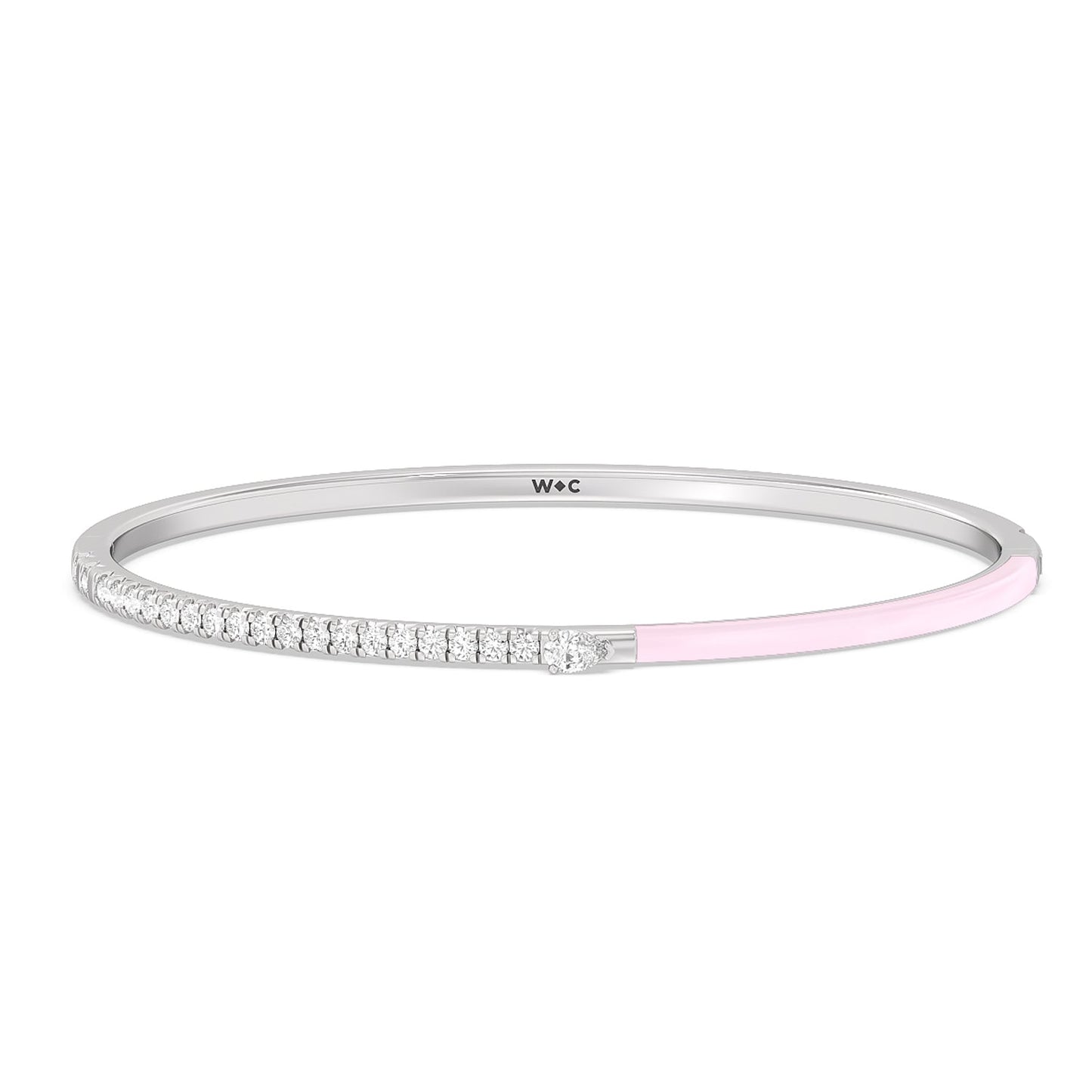 Staple Pear Diamond Bangle in Ceramic - Lotus Diamond