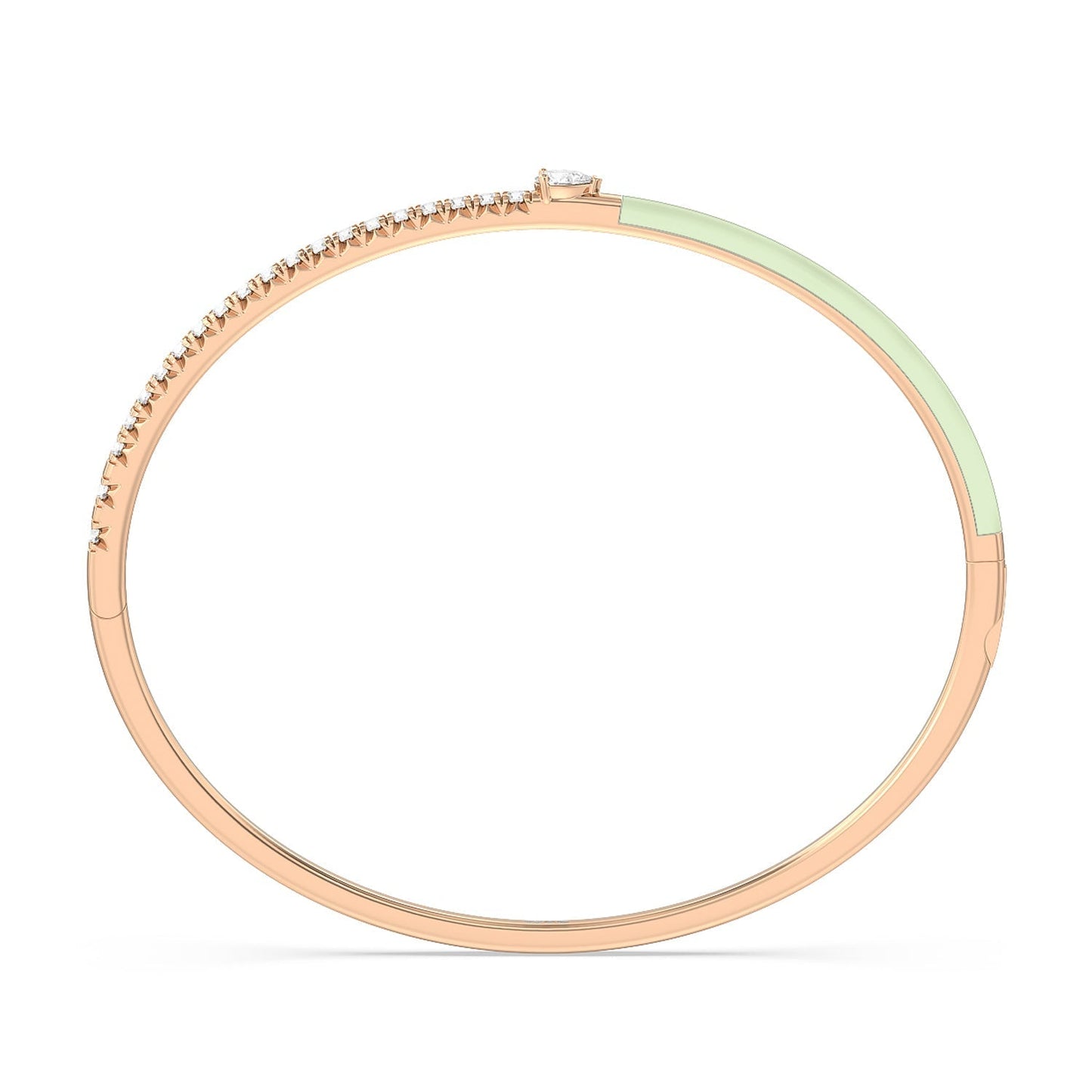 Staple Pear Diamond Bangle in Ceramic - Lotus Diamond
