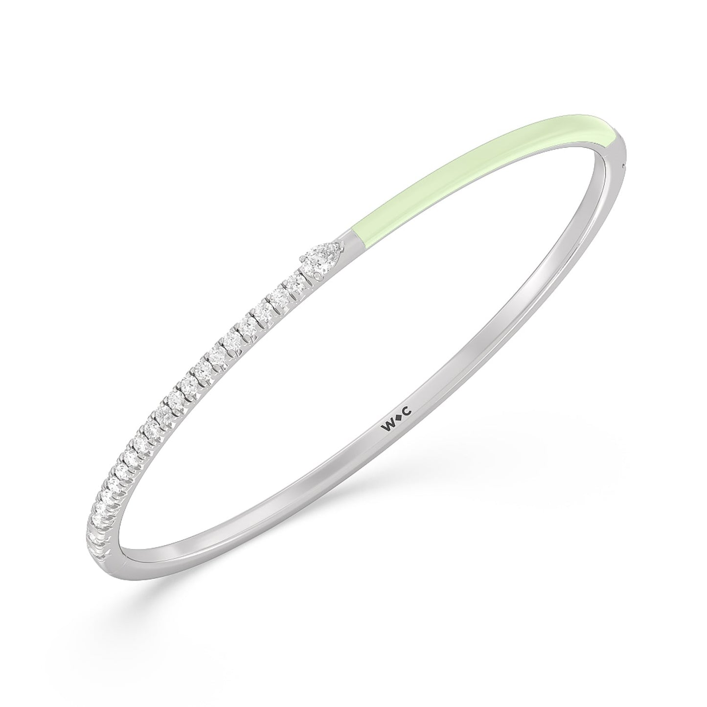 Staple Pear Diamond Bangle in Ceramic - Lotus Diamond
