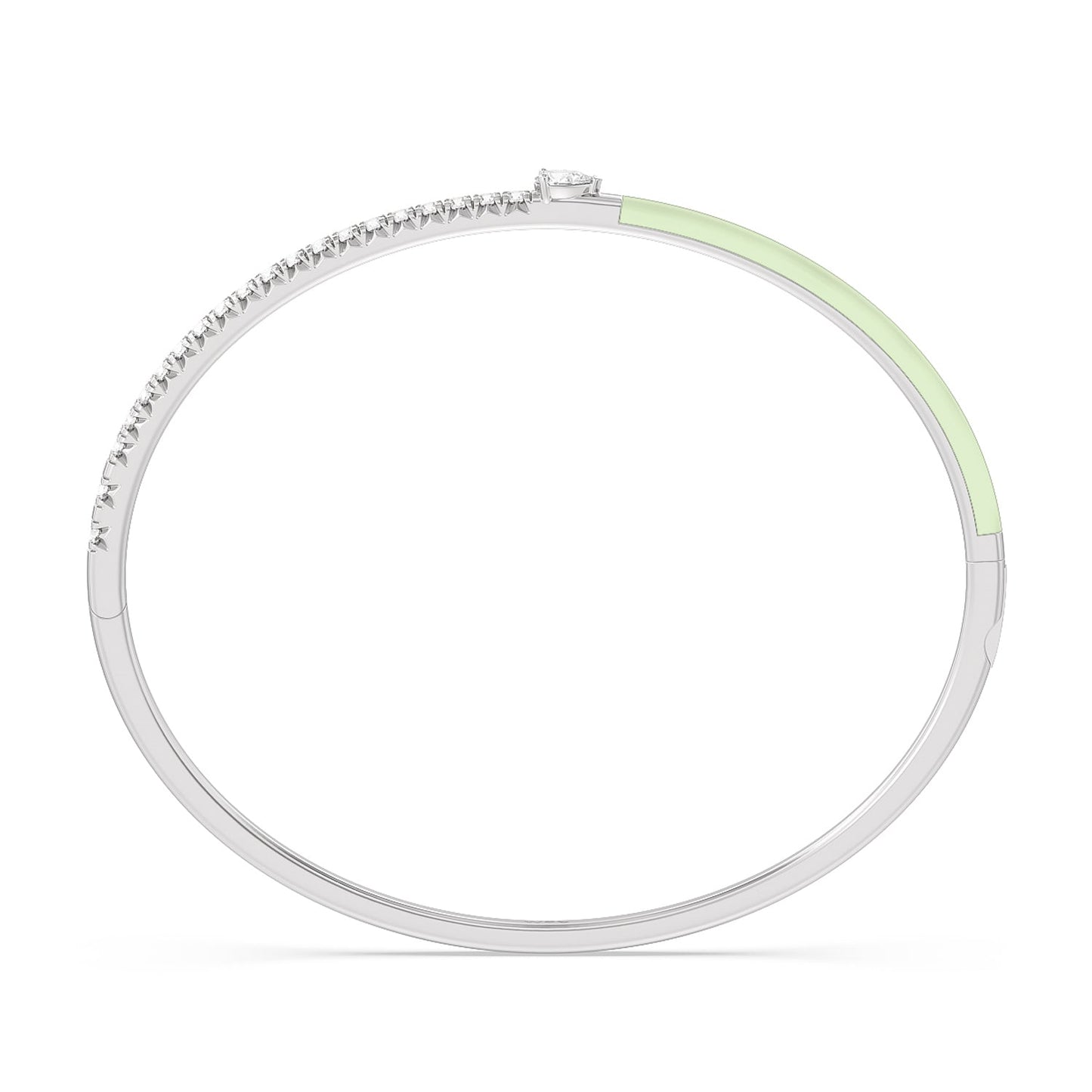 Staple Pear Diamond Bangle in Ceramic - Lotus Diamond