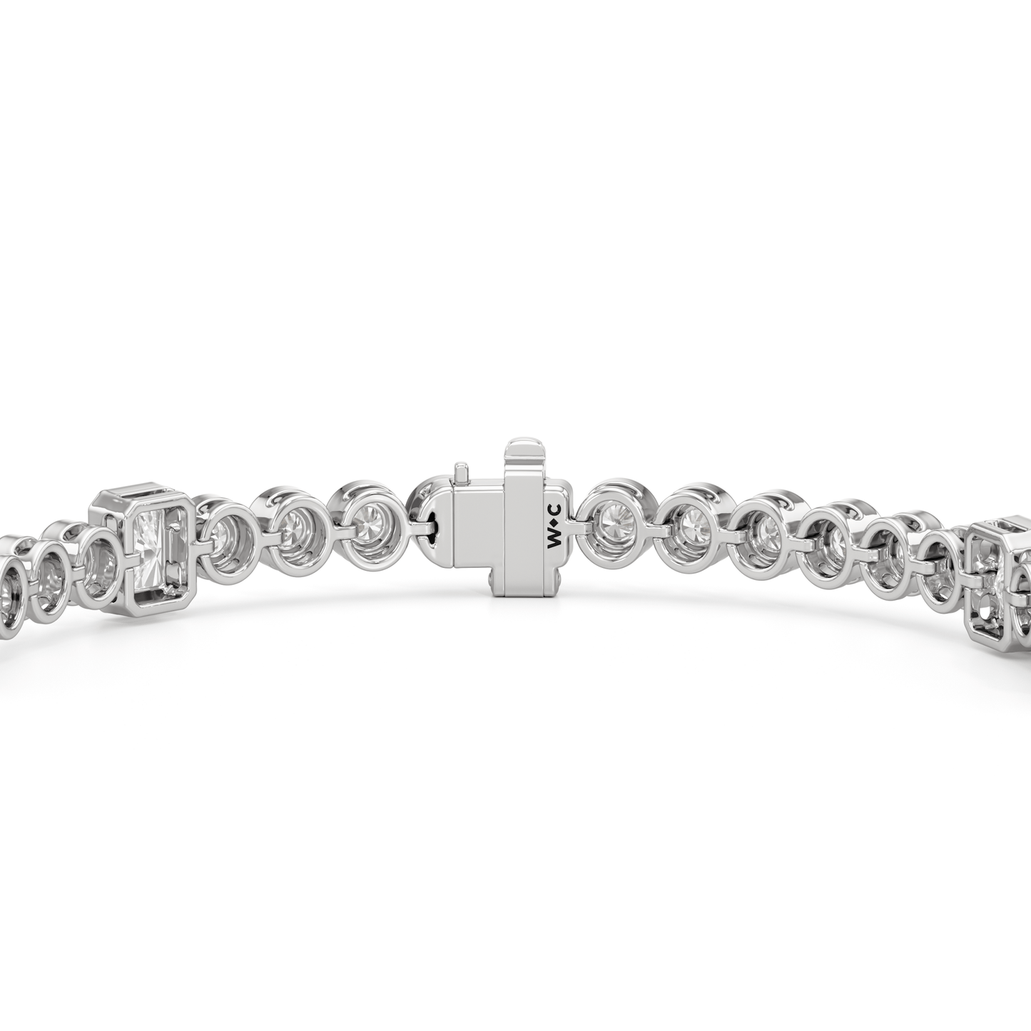 Stationed Radiant Bezel Set Tennis Bracelet - Lotus Diamond